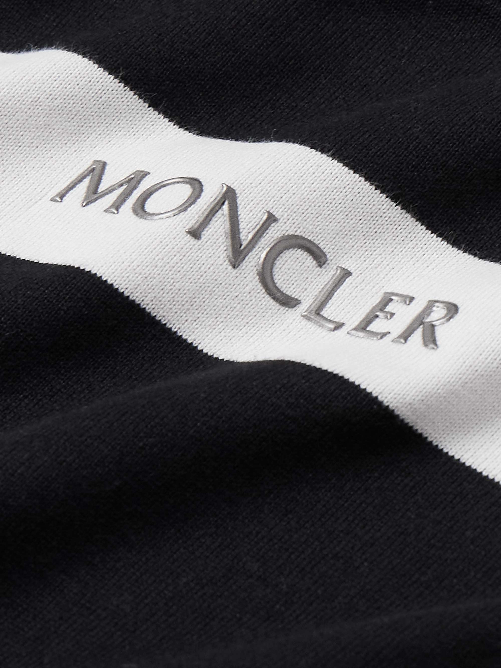 Logo-Appliquéd Metallic Striped Cotton-Jersey T-Shirt view