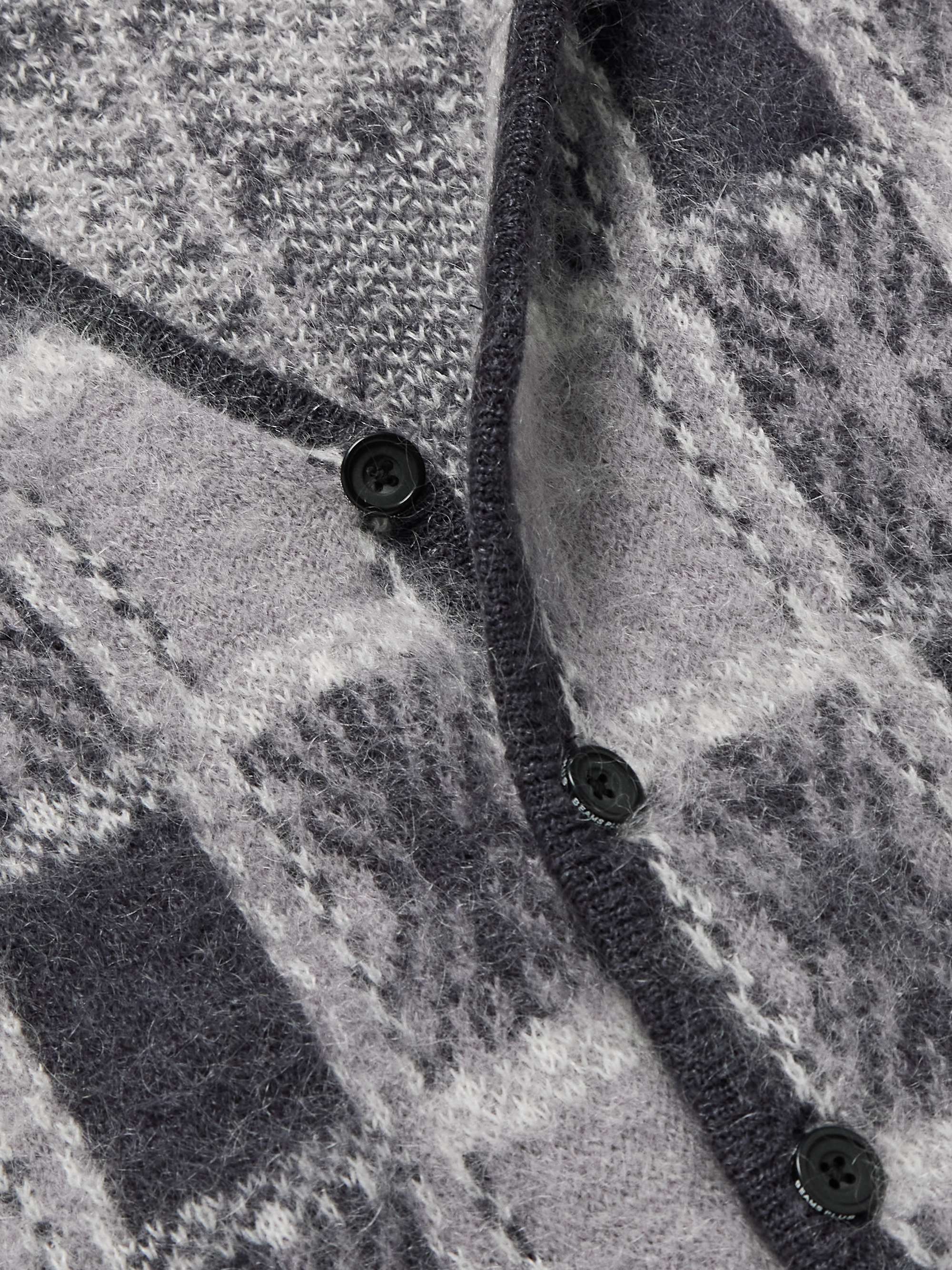 Brushed Checked Jacquard Cardigan view