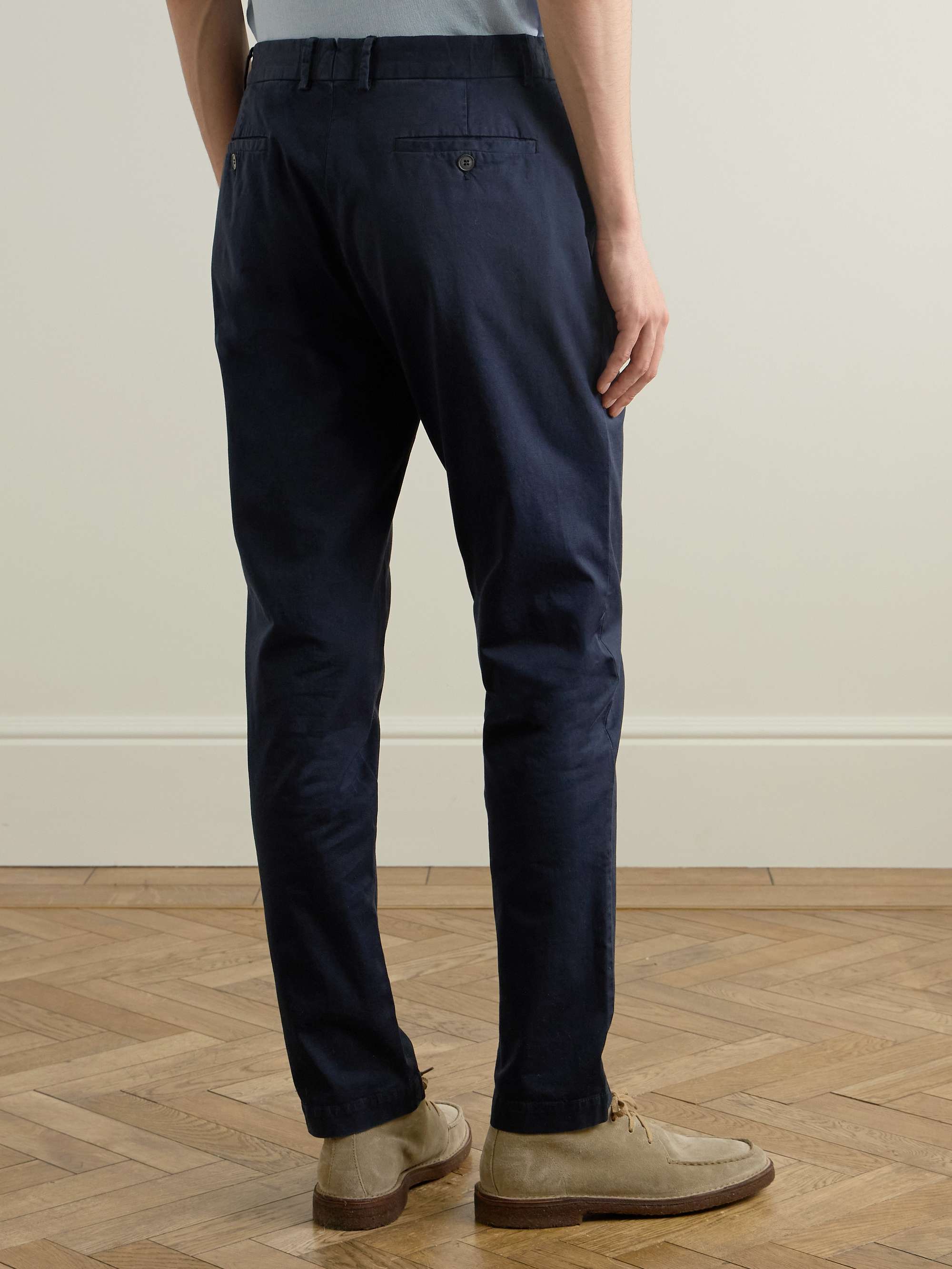 Straight-Leg Garment-Dyed Cotton-Blend Twill Chinos view
