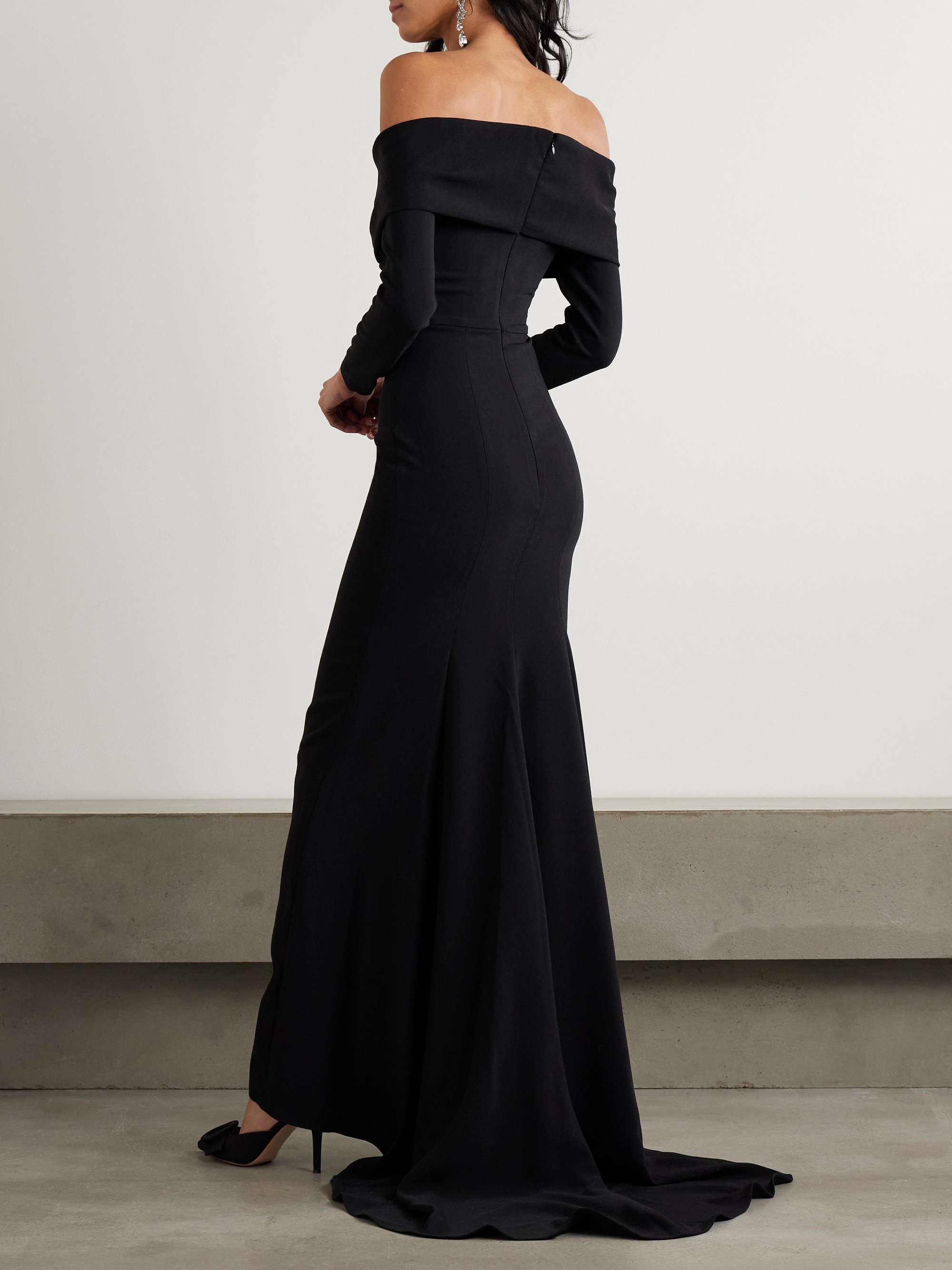 Lyla off-the-shoulder crepe gown view