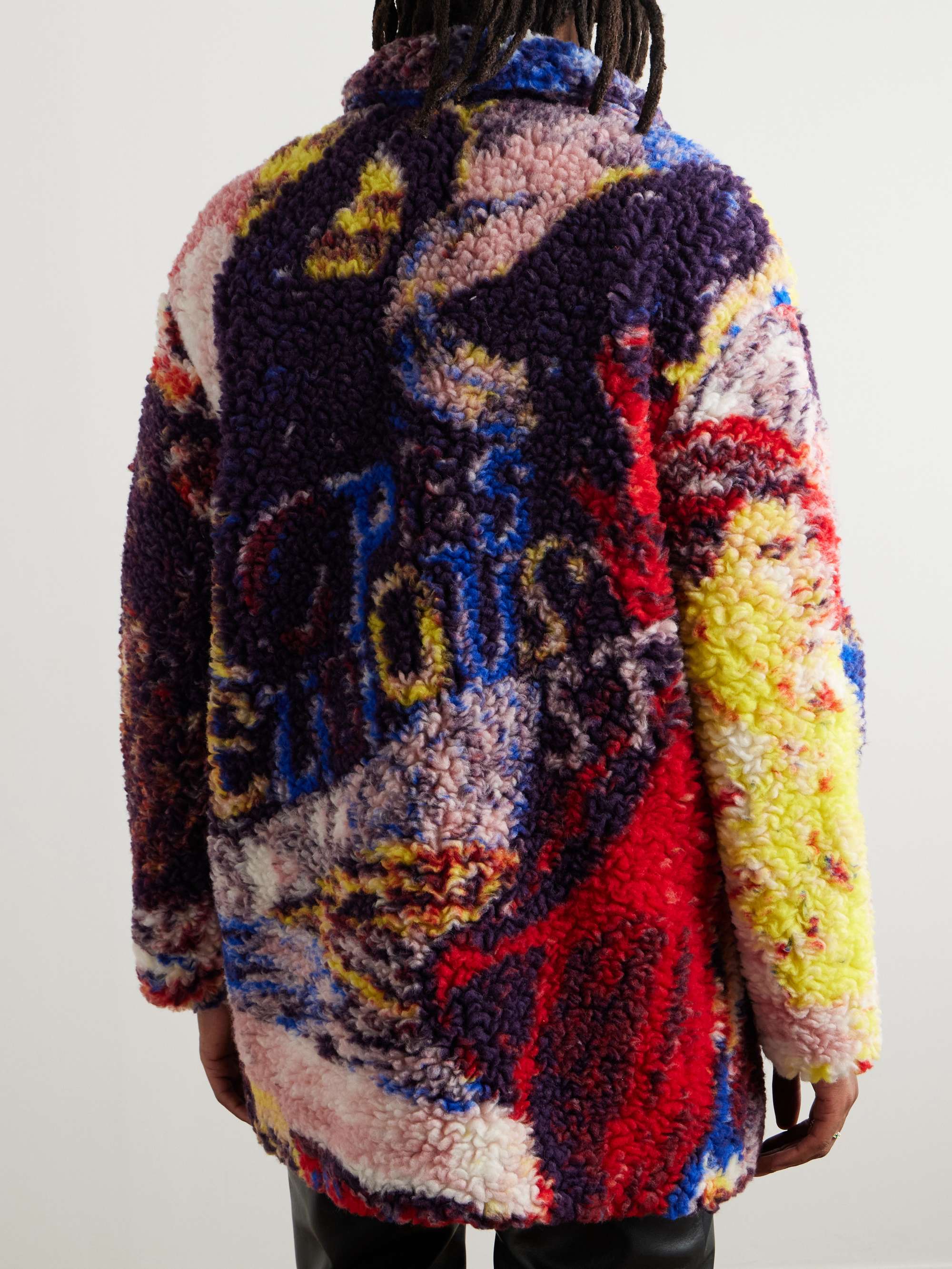 + Richard Hawkins Oversized Double-Breasted Fleece-Jacquard Jacket view
