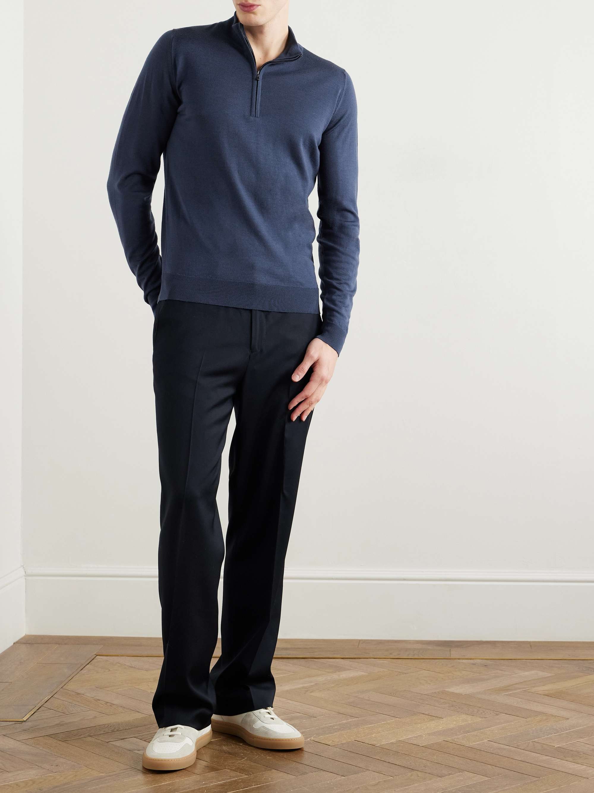 Barrow Slim-Fit Merino Wool Half-Zip Sweater view