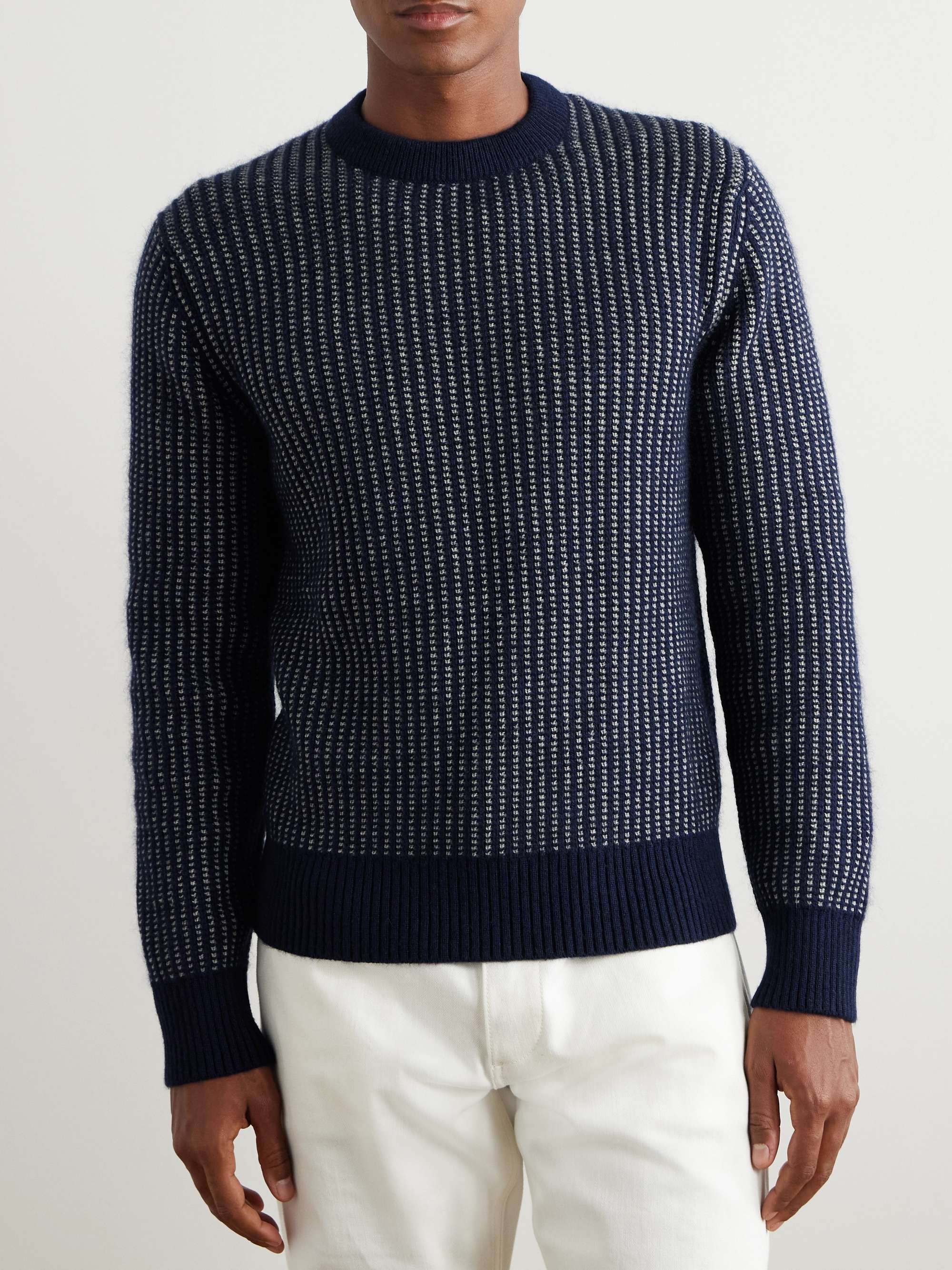Waffle-Knit Cashmere, Mohair and Silk-Blend Sweater view
