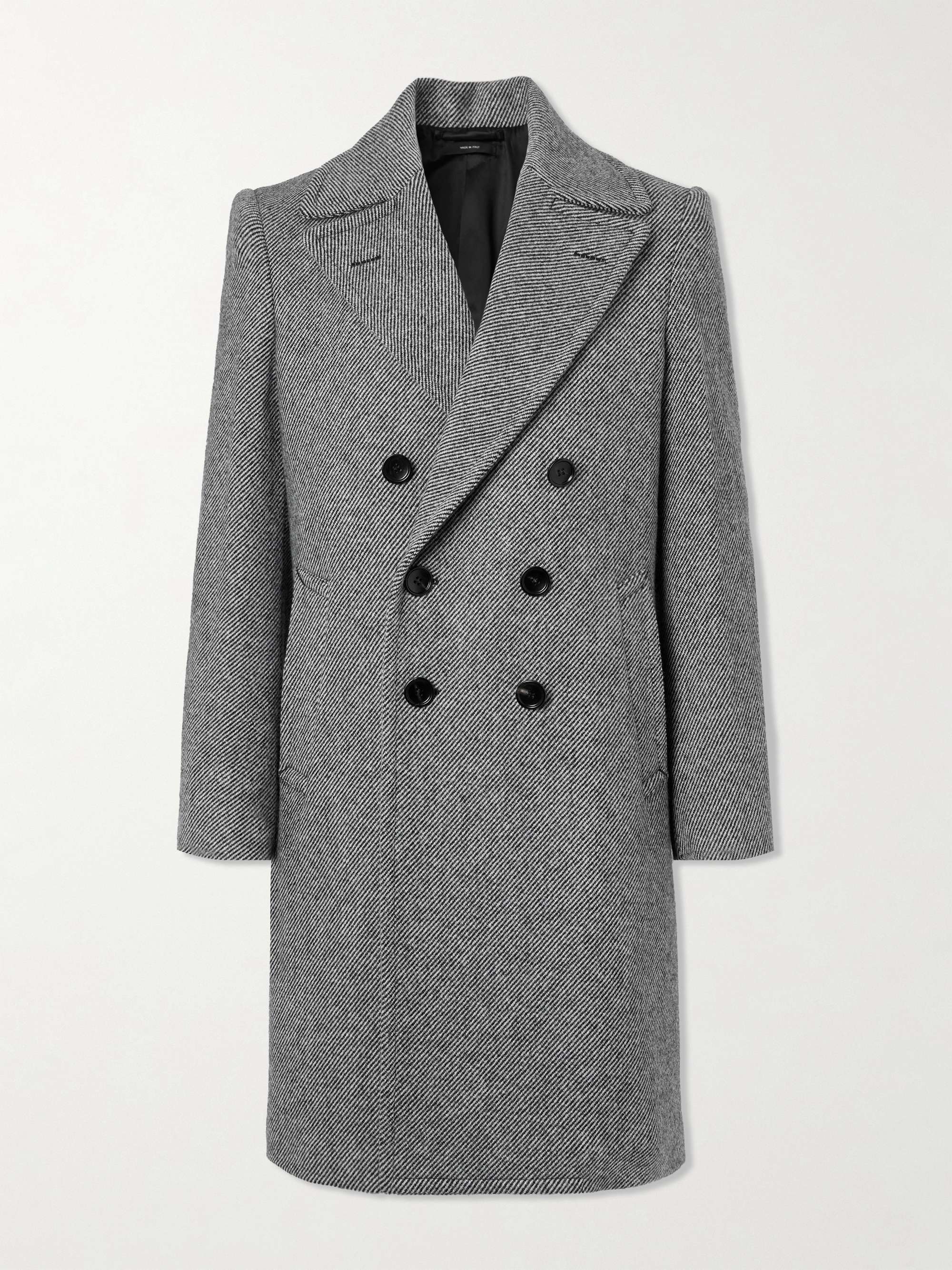 Slim-Fit Double-Breasted Virgin Wool-Twill Coat hero visual