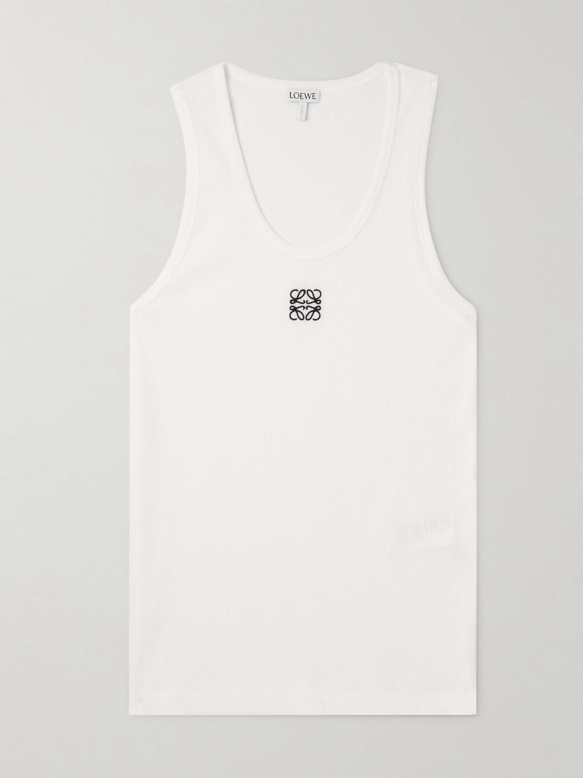 Logo-Embroidered Ribbed Stretch-Cotton Tank Top hero visual