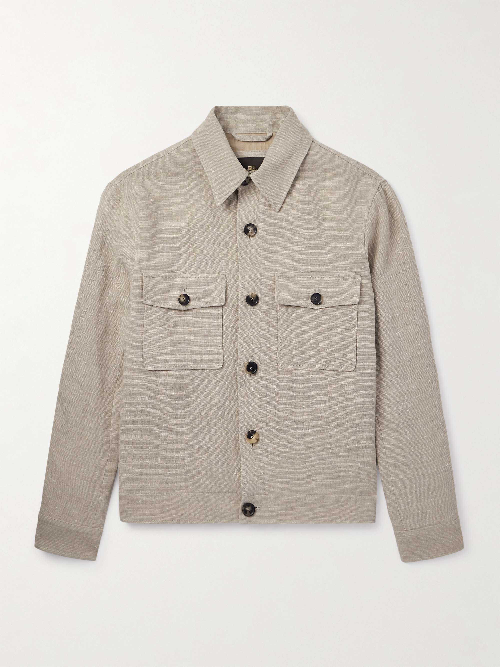 Clem Linen and Silk-Blend Trucker Jacket hero visual