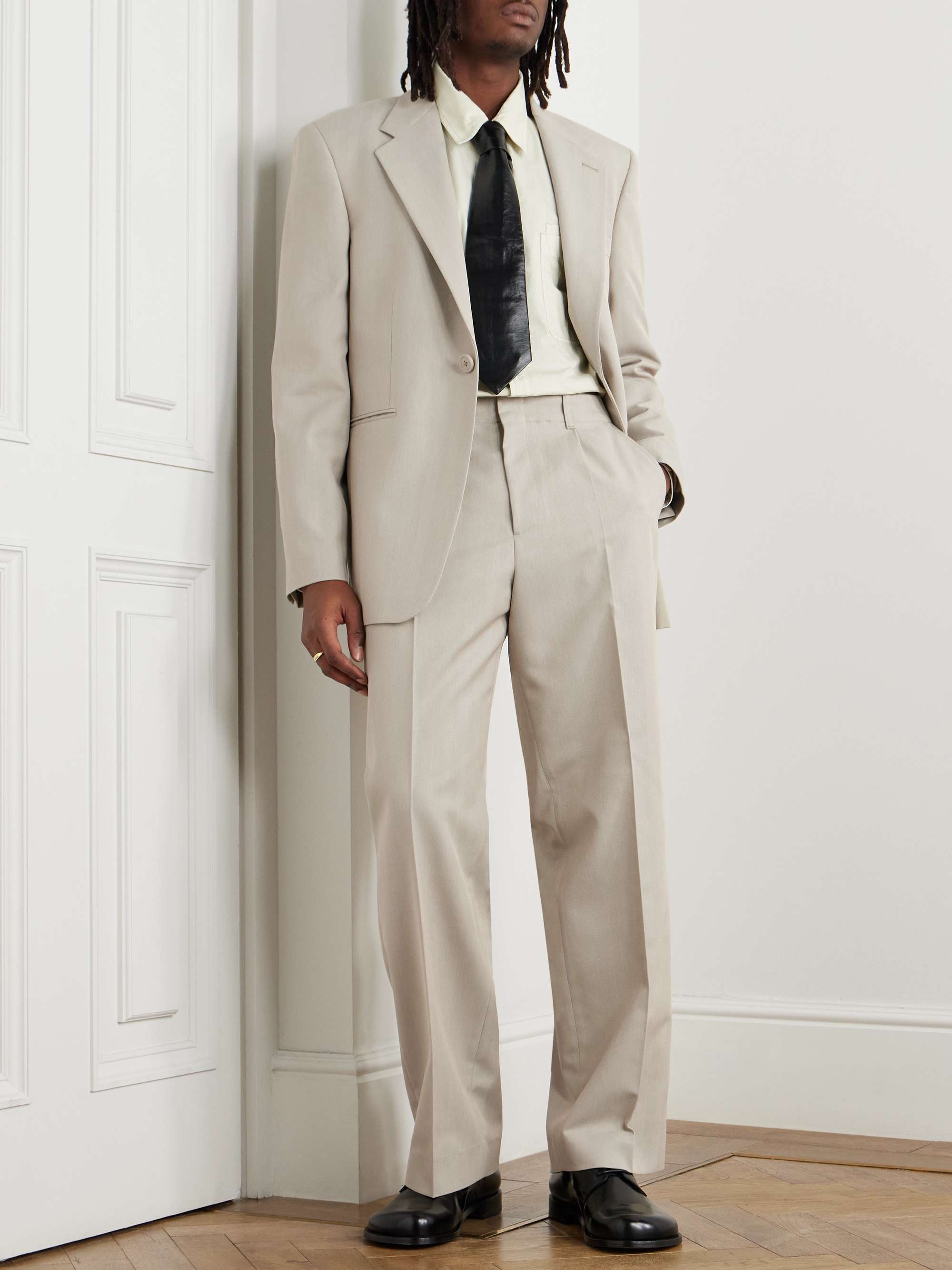 Borrowed Straight-Leg Pleated Woven Chinos view