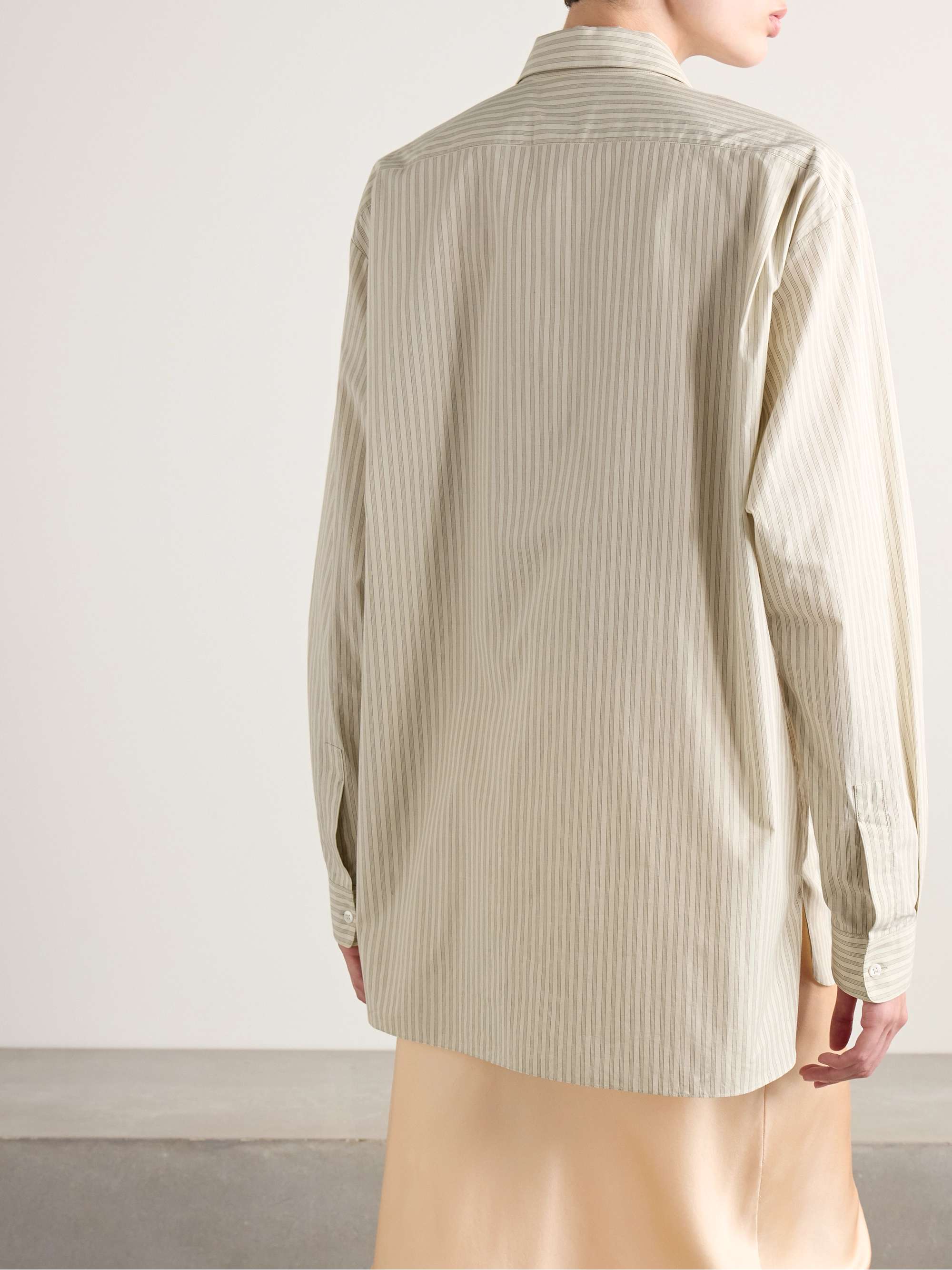 Nesson striped organic cotton-poplin shirt view