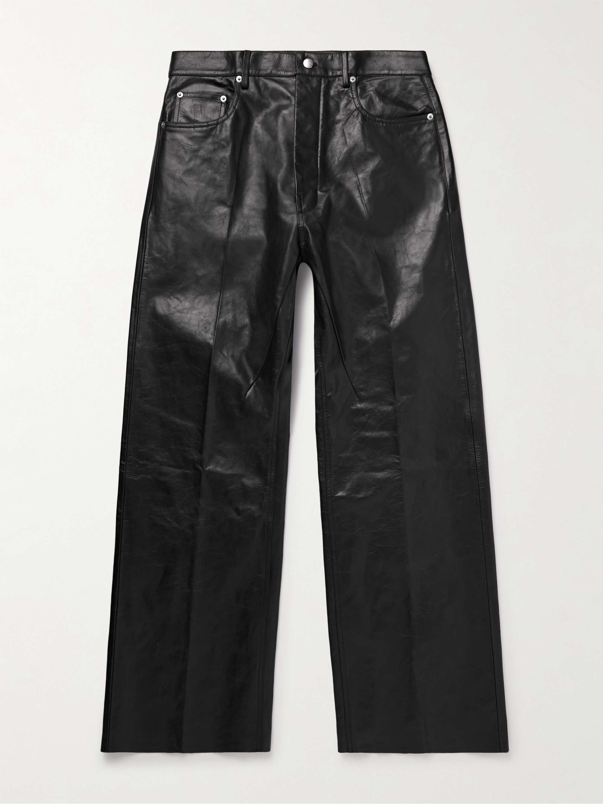 Geth Wide-Leg Leather Trousers hero visual