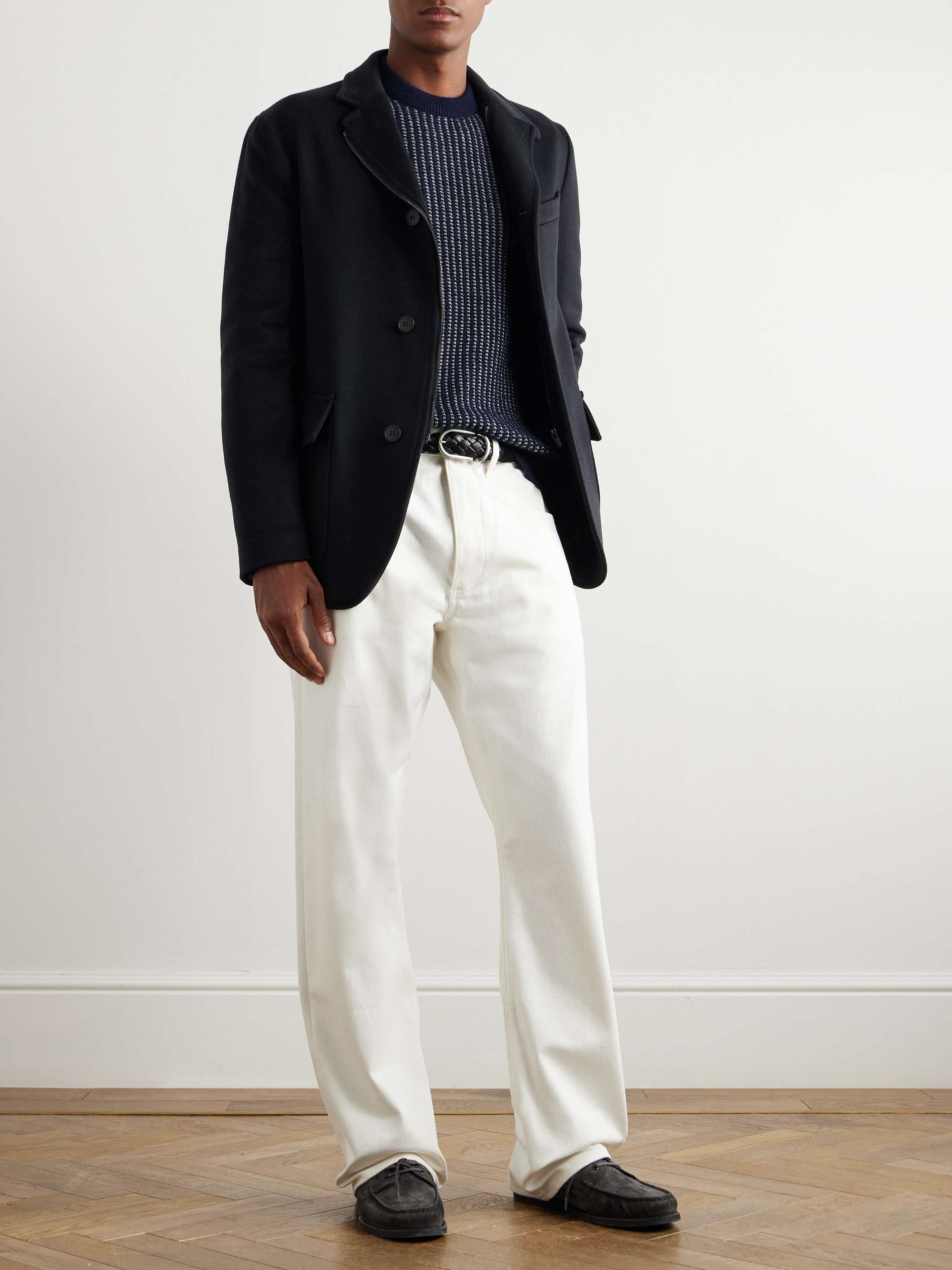 Waffle-Knit Cashmere, Mohair and Silk-Blend Sweater view