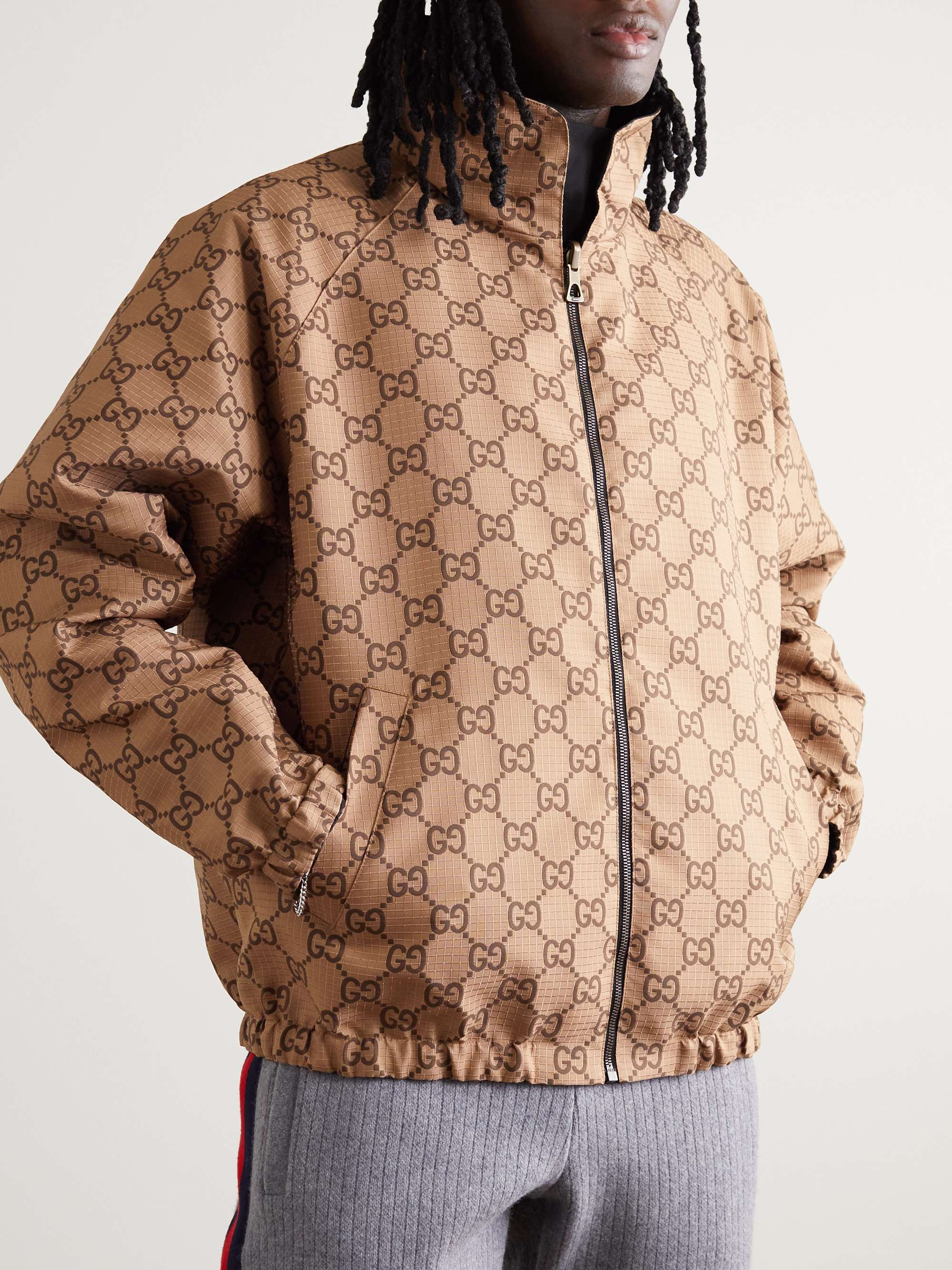 Reversible Monogrammed Shell Hooded Jacket view