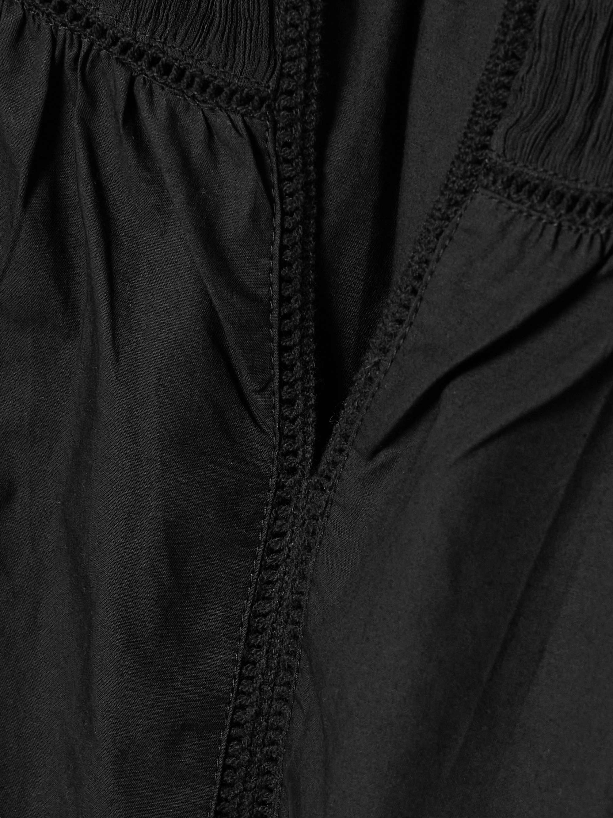 Dylan plissé-chiffon and lace-trimmed cotton-poplin blouse view
