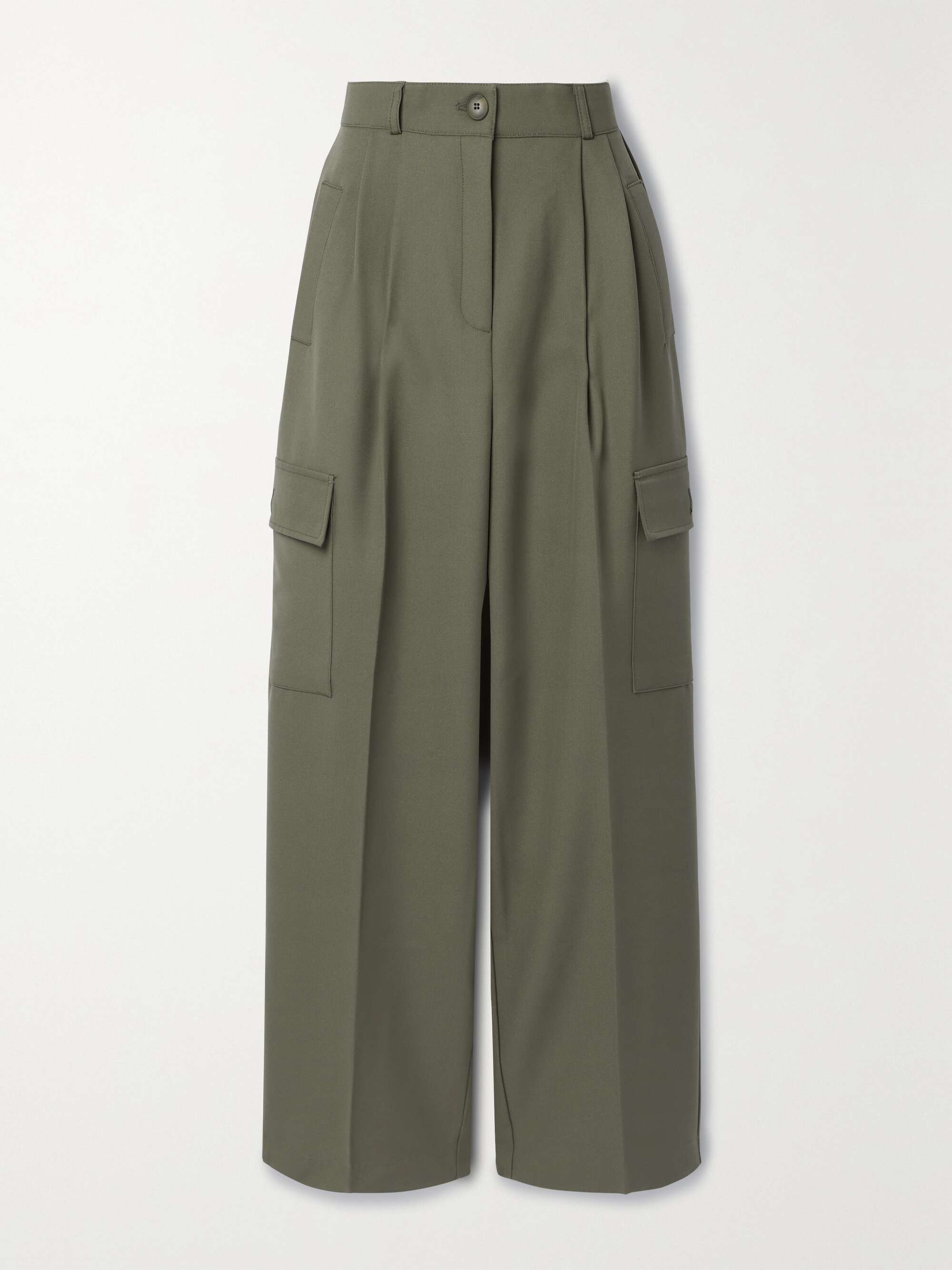 Maesa pleated woven wide-leg cargo pants hero visual