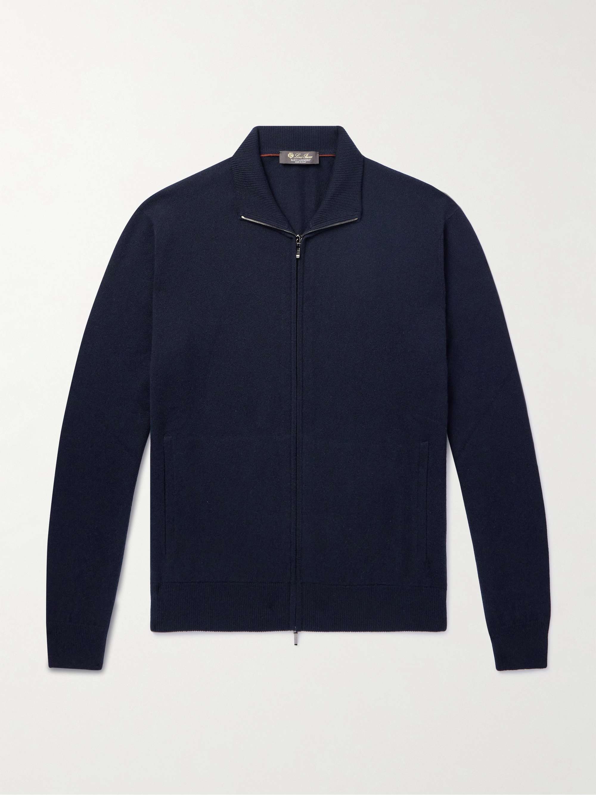 Ribbed Cashmere Zip-Up Sweater hero visual