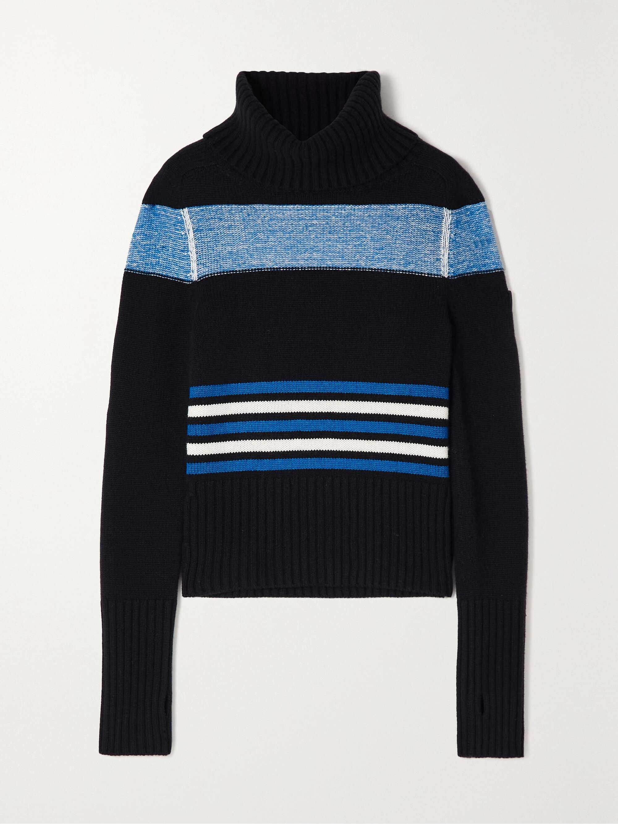 Courmayeur appliquéd striped cashmere turtleneck sweater hero visual
