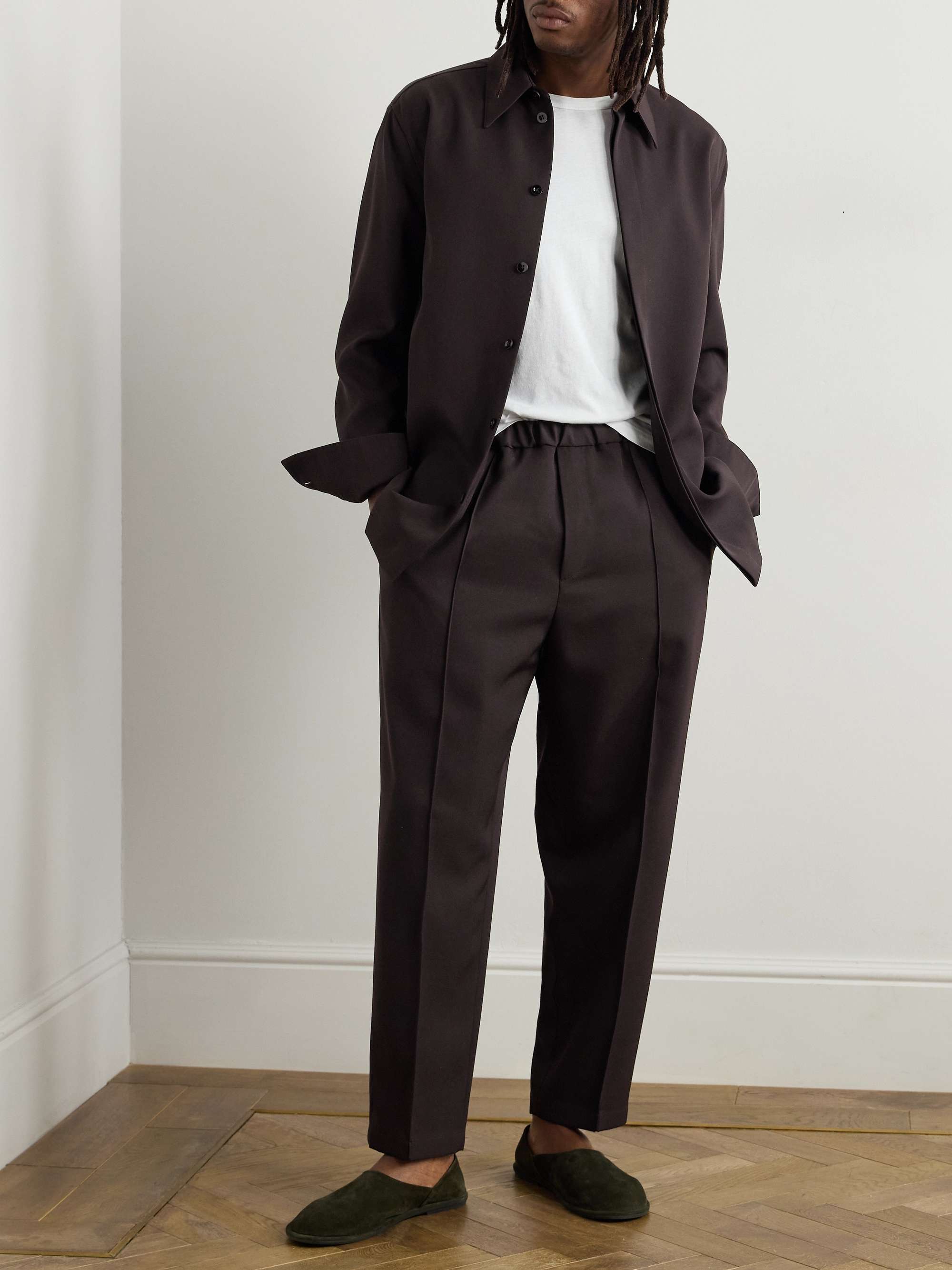Tapered Cropped Gabardine Trousers view