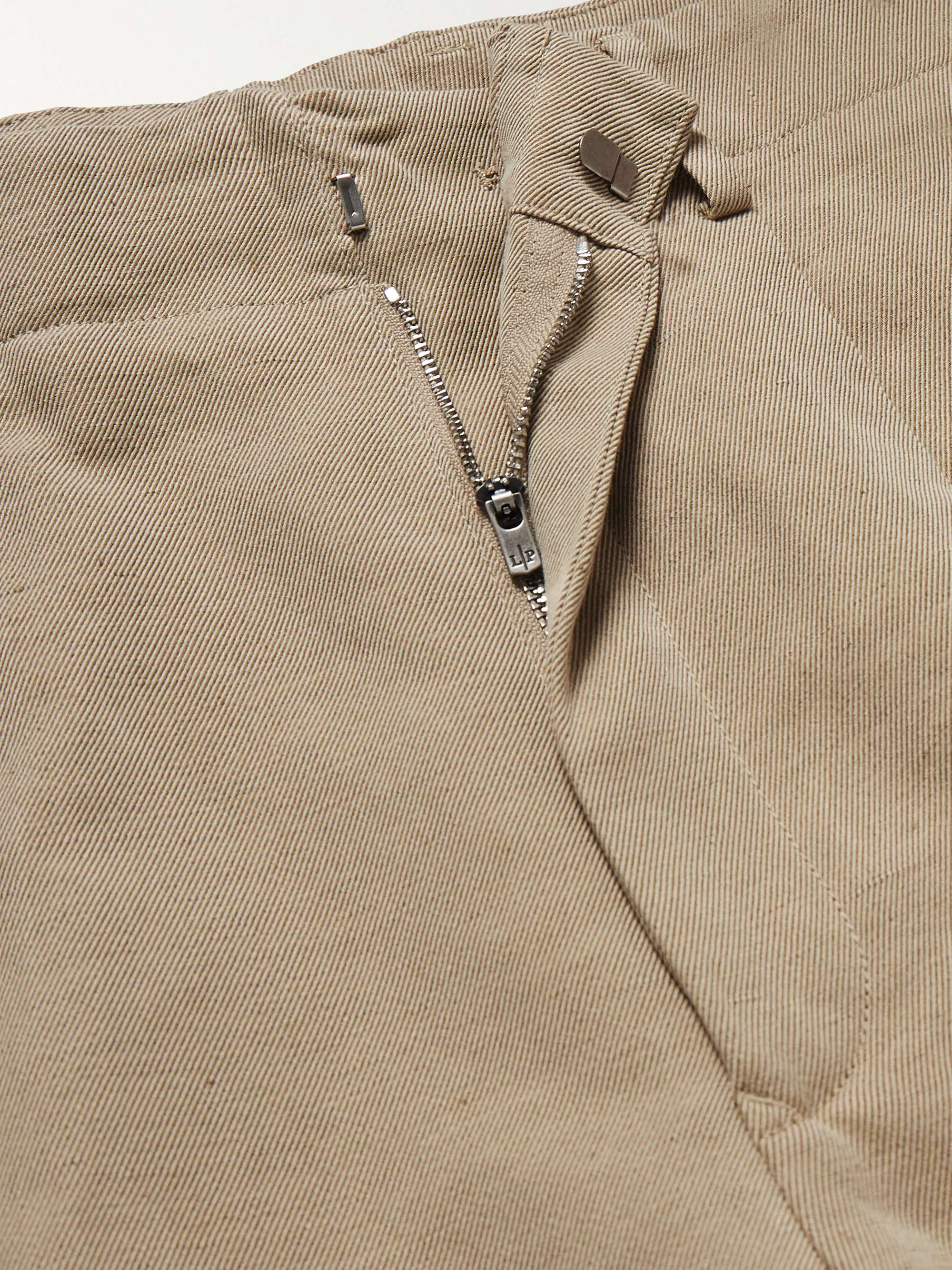 Joetsu Wide-Leg Pleated Cotton and Linen-Blend Twill Shorts view
