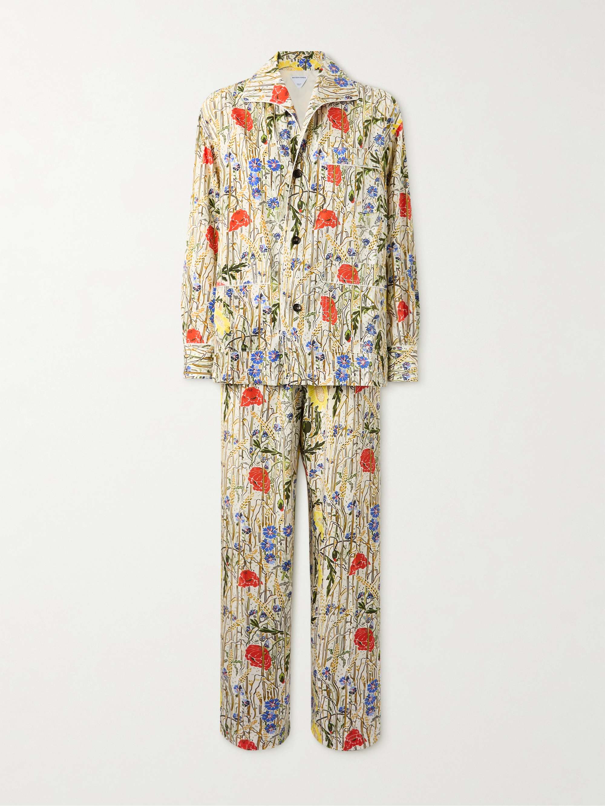 Floral-print satin-twill shirt and pants set hero visual