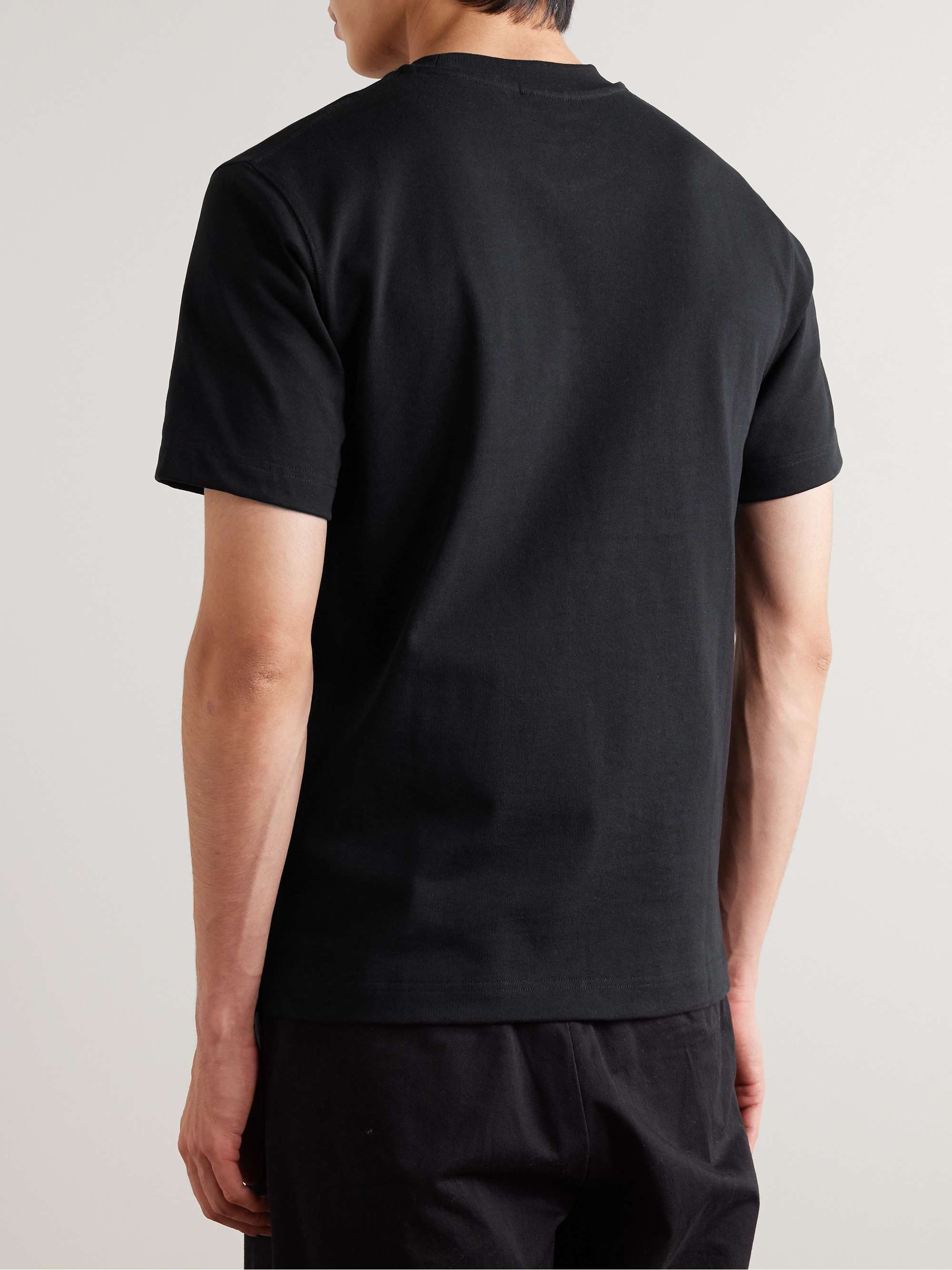 Grosgrain-Trimmed Logo-Embroidered Cotton-Jersey T-shirt view