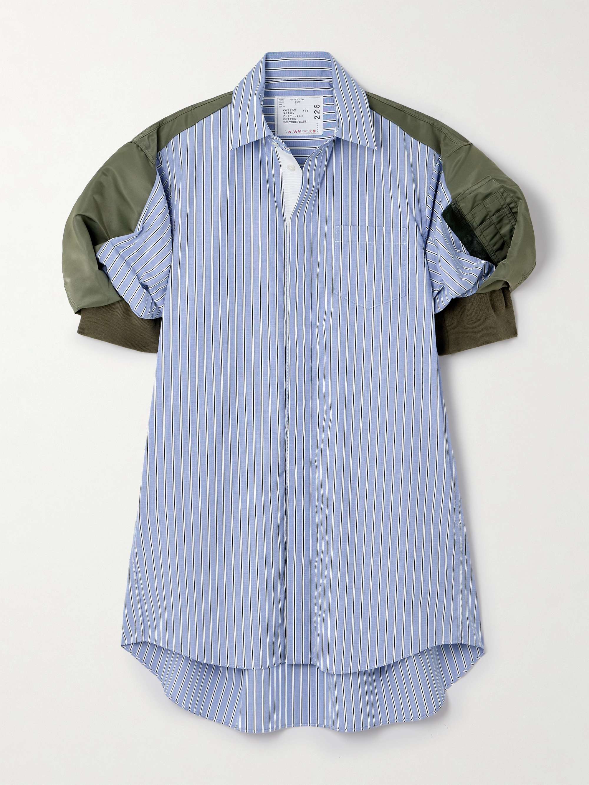 Shell-trimmed cotton-poplin mini shirt dress hero visual