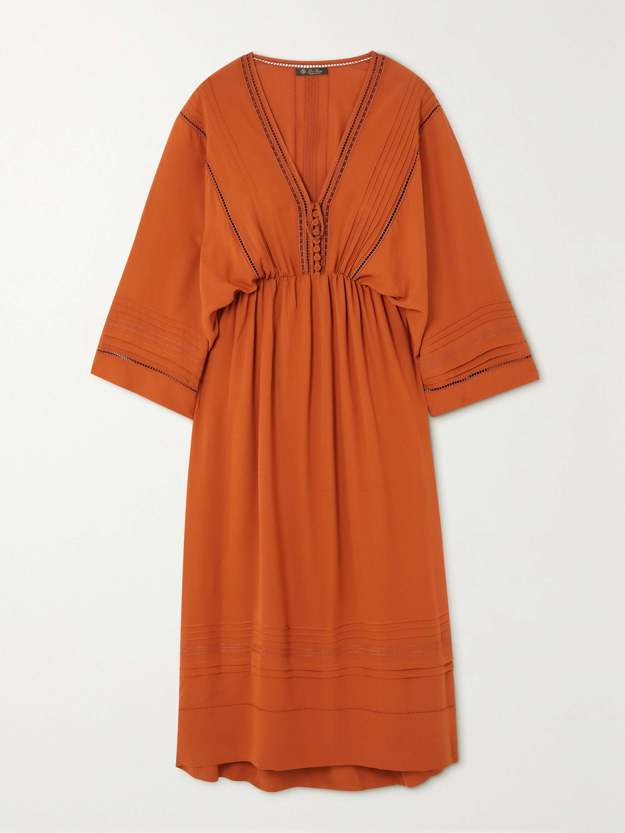 Henrietta embroidered silk crepe de chine midi dress hero visual