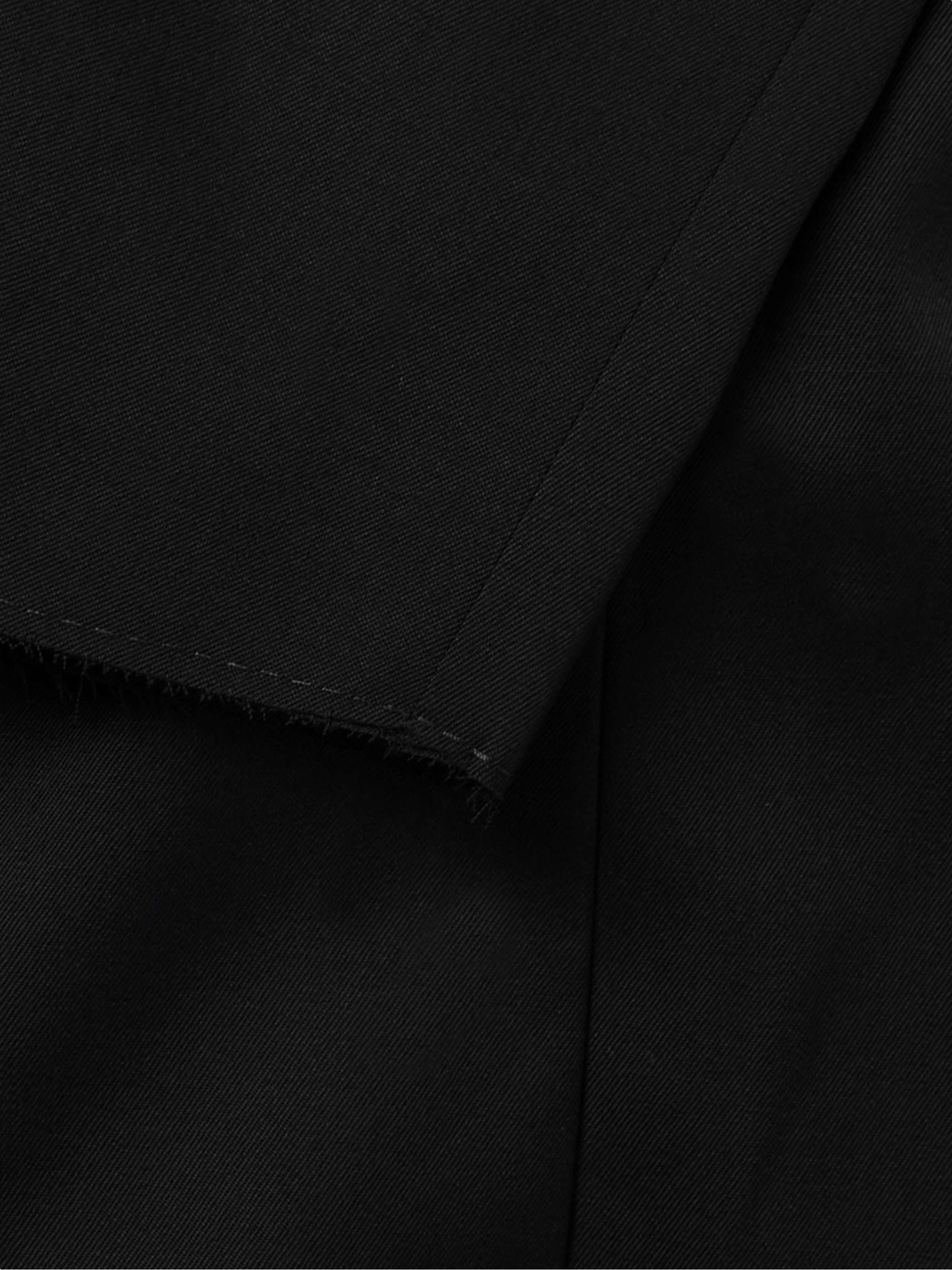 Farewell Buckle-Embellished Leather-Trimmed Wool-Gabardine Blazer view