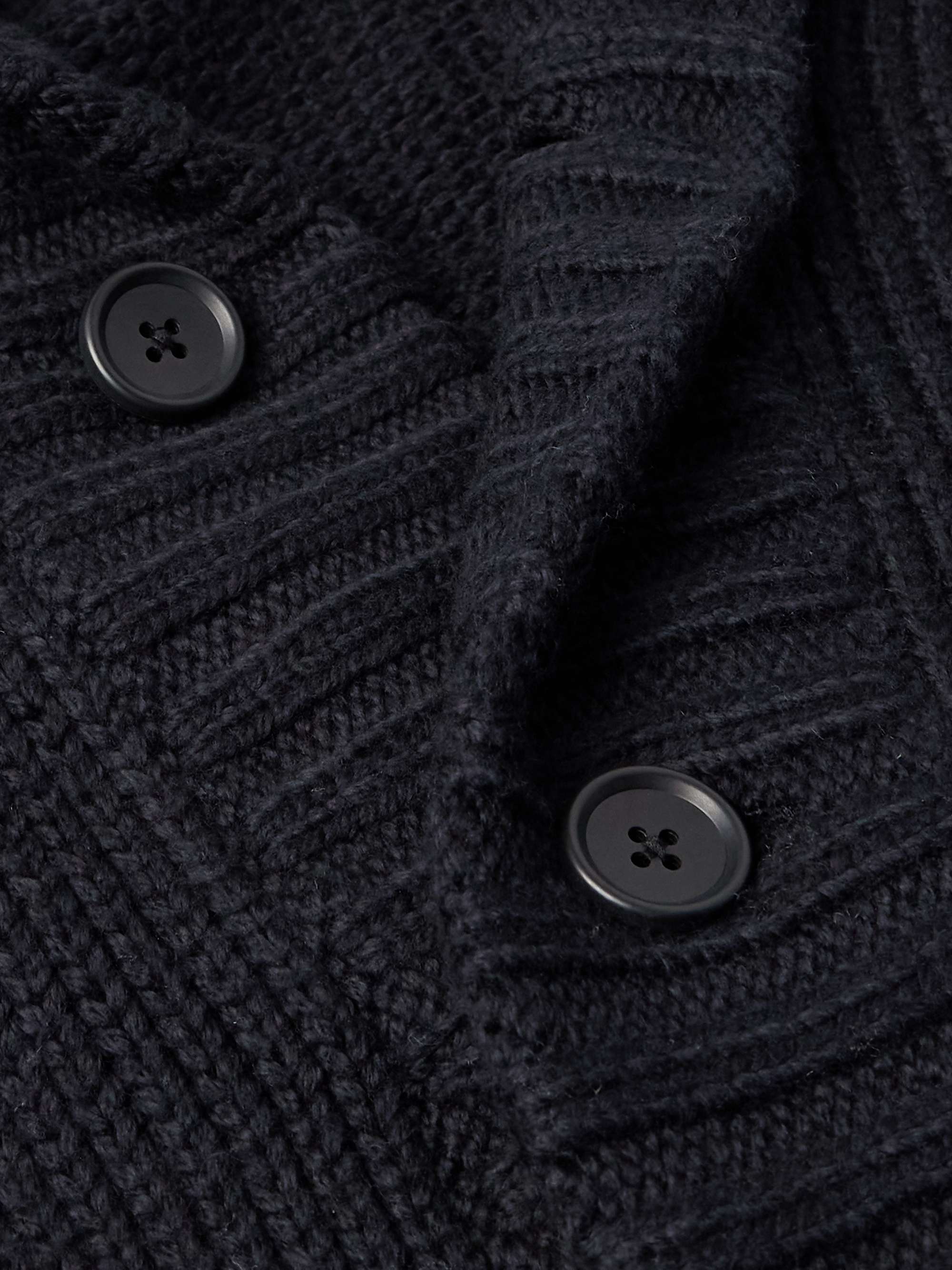 Shawl-Collar Cotton-Blend Cardigan view