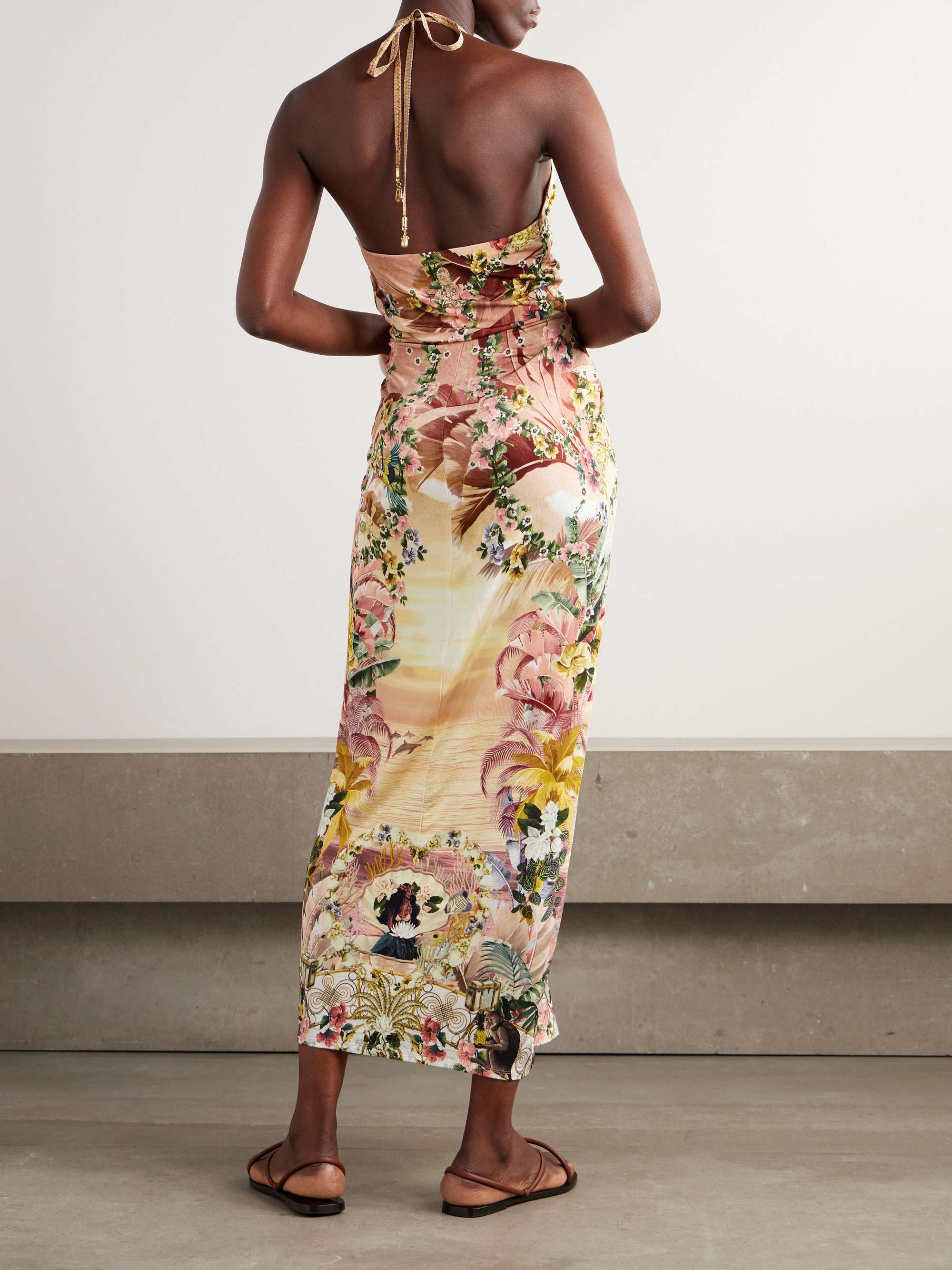 + The White Lotus crystal-embellished printed silk-jersey maxi dress view