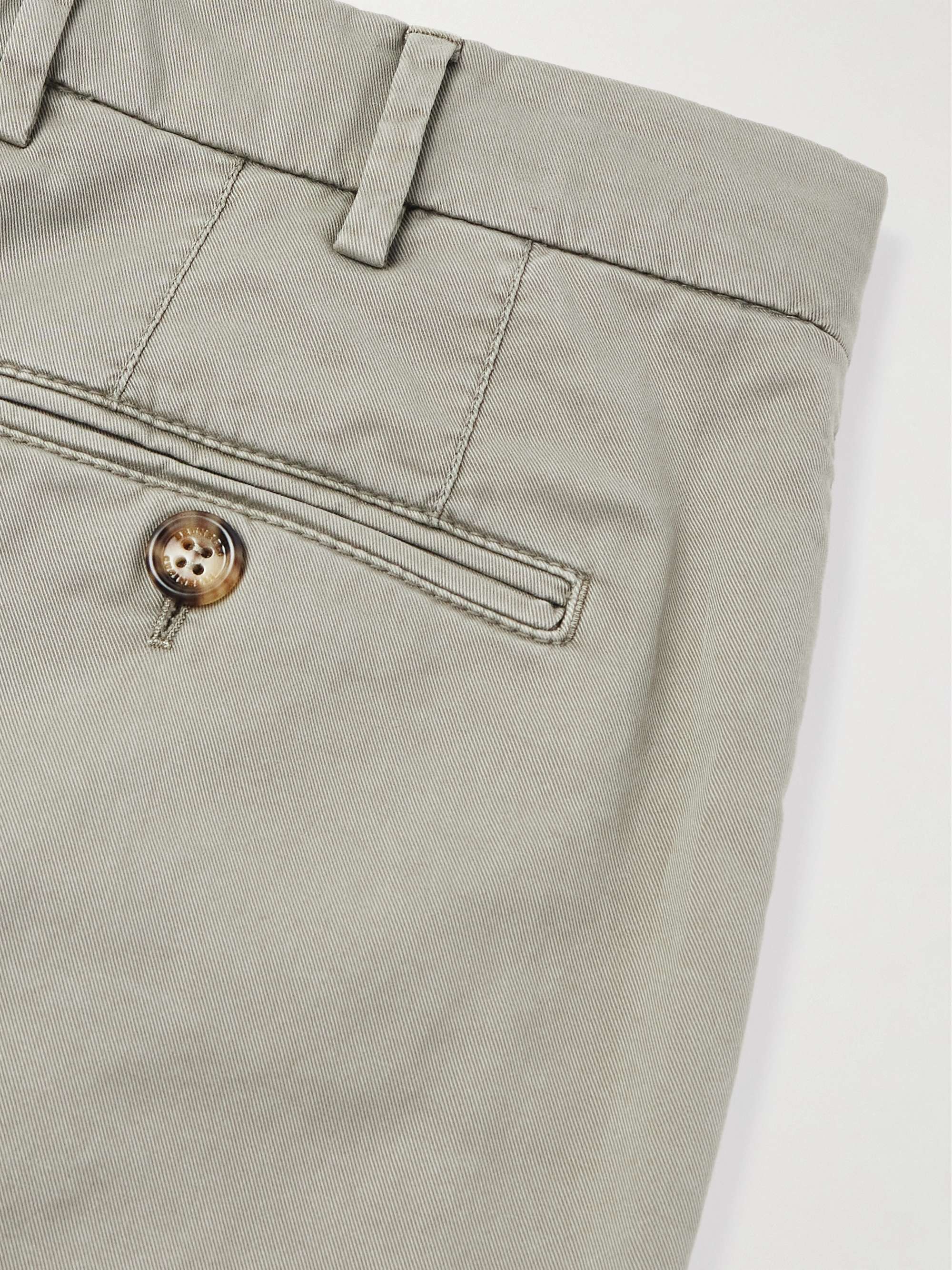 Tapered Cotton-Blend Twill Trousers view