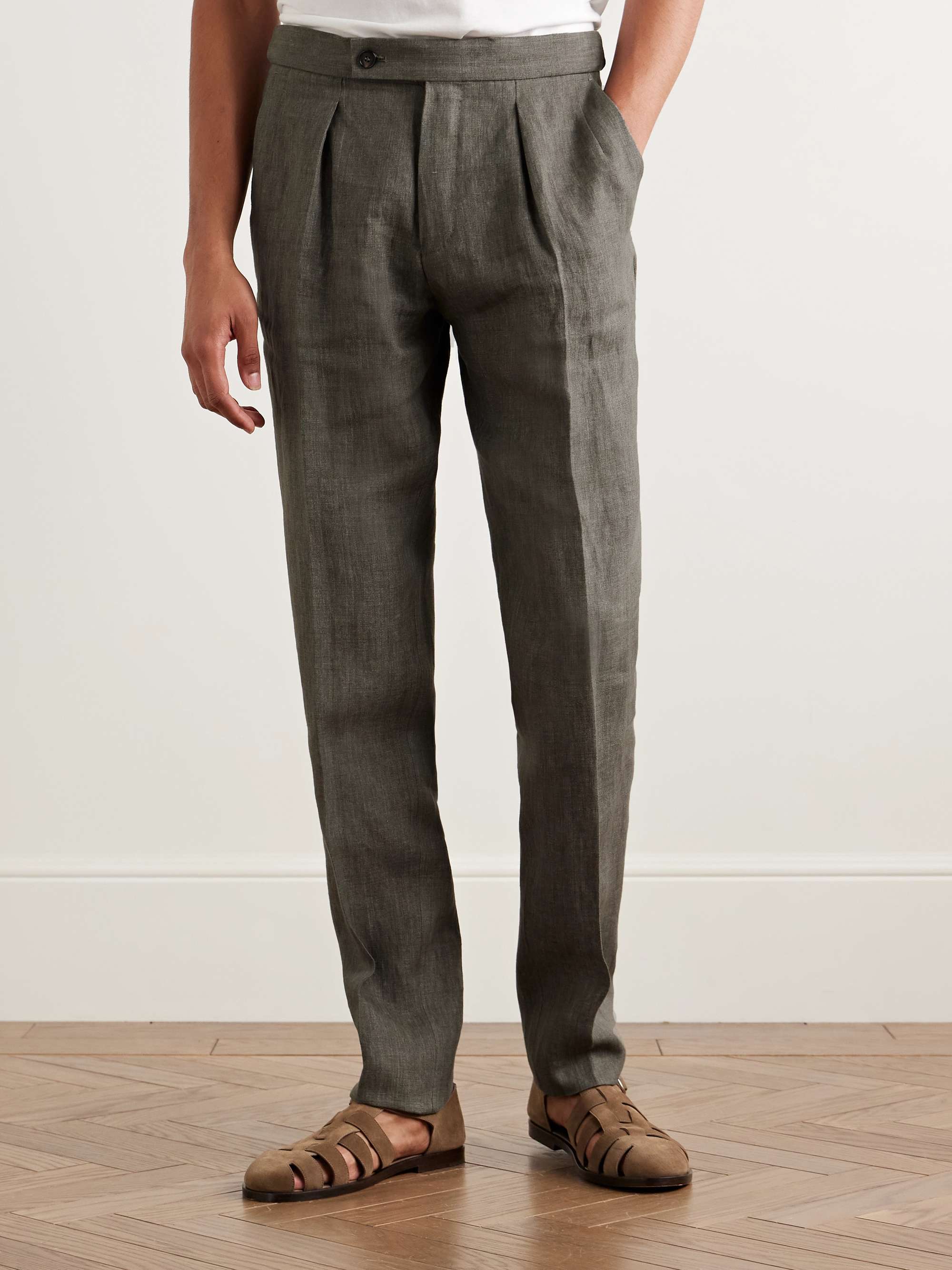 Venezia 1951 Slim-Fit Tapered Pleated Linen Suit Trousers view