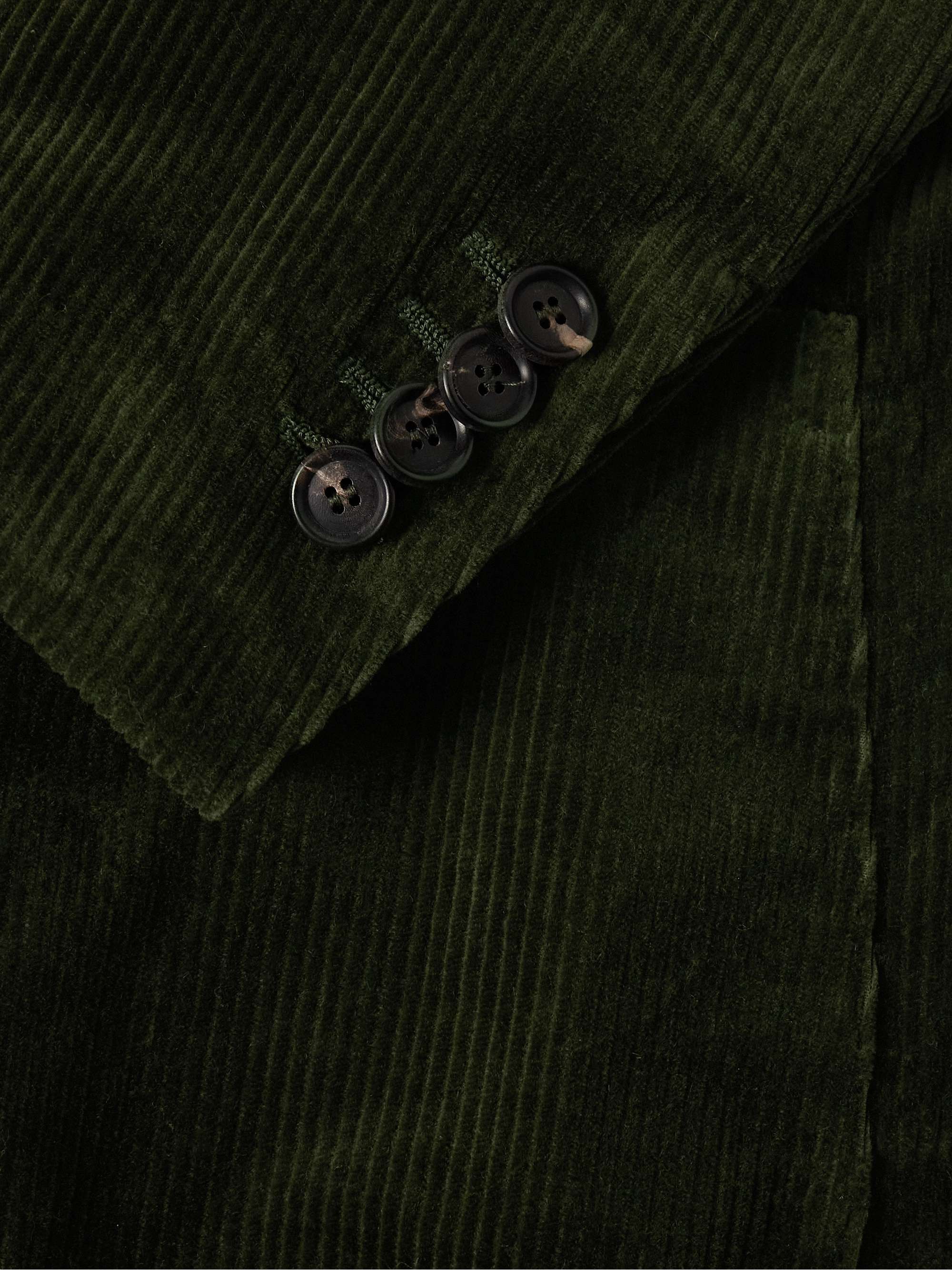 Slim-Fit Double-Breasted Stretch-Cotton Corduroy Suit Jacket view