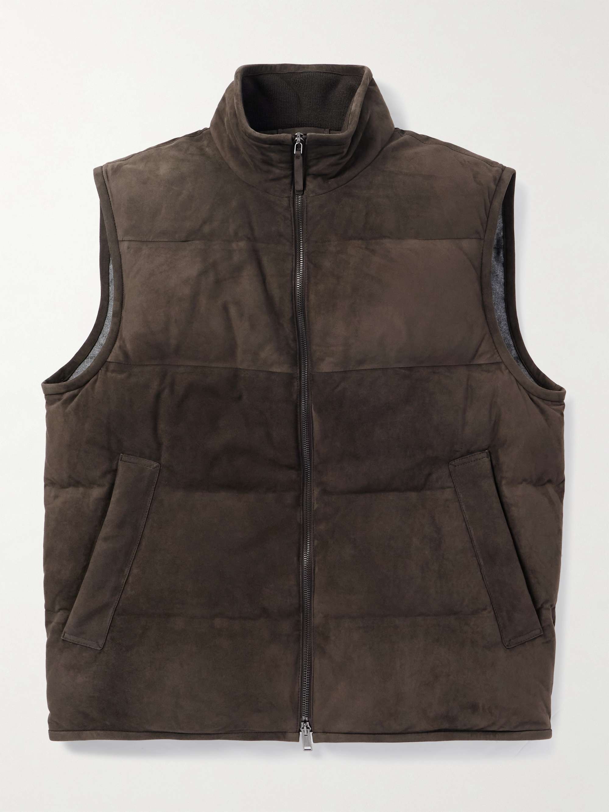 Quilted Suede Down Gilet hero visual