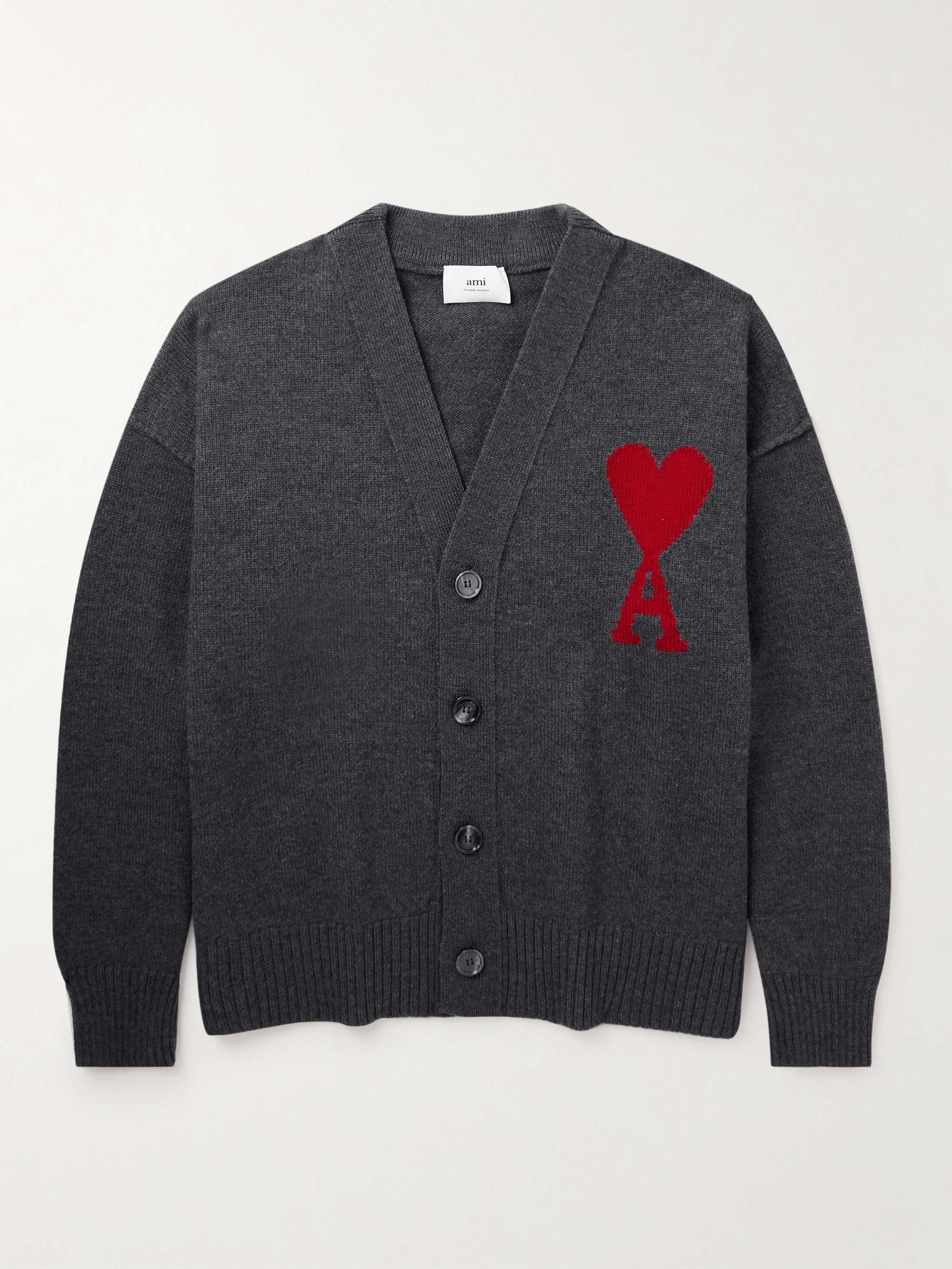 Logo-Intarsia Merino Wool Cardigan hero visual