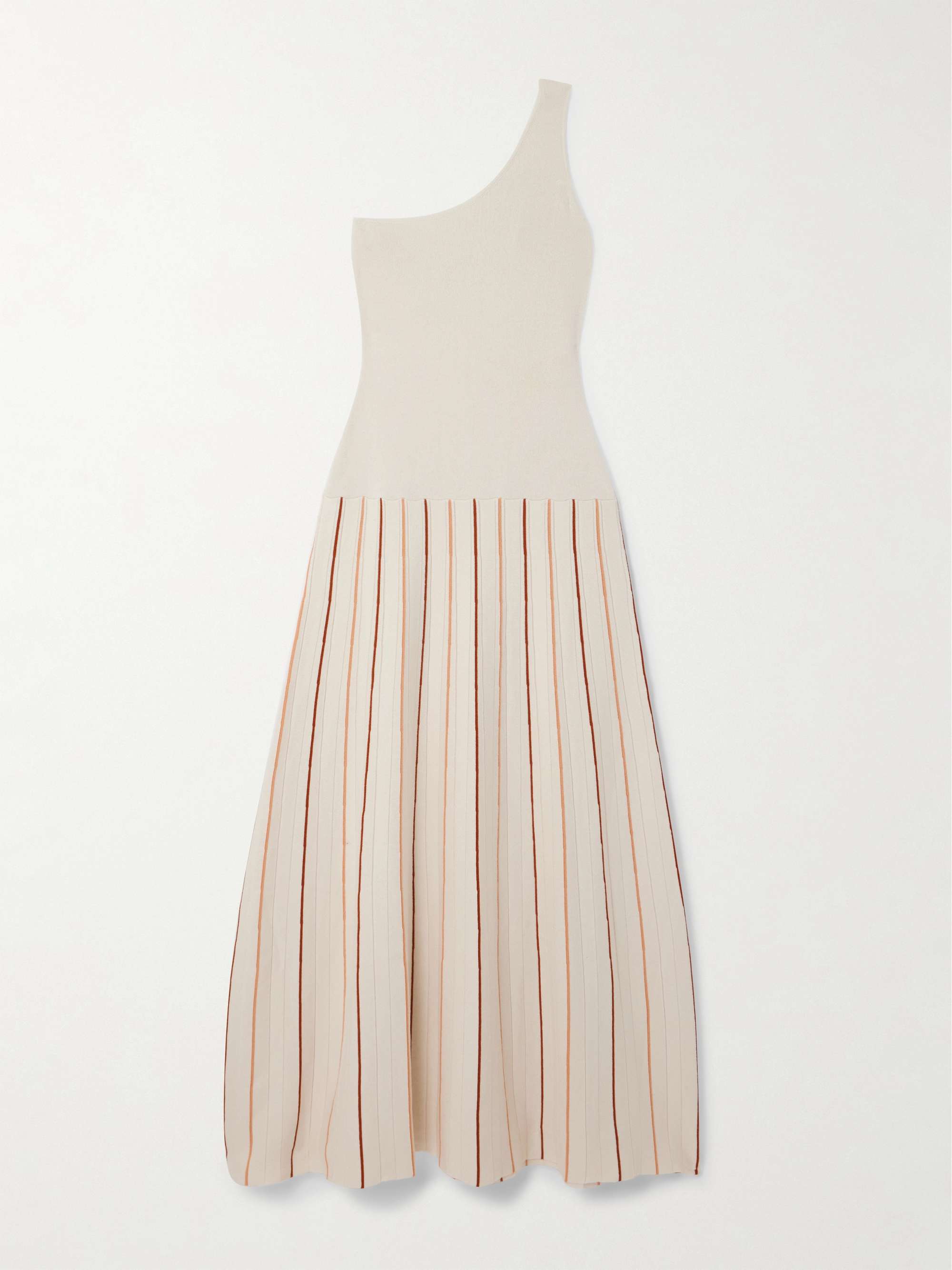 Manglar one-shoulder striped organic cotton maxi dress hero visual