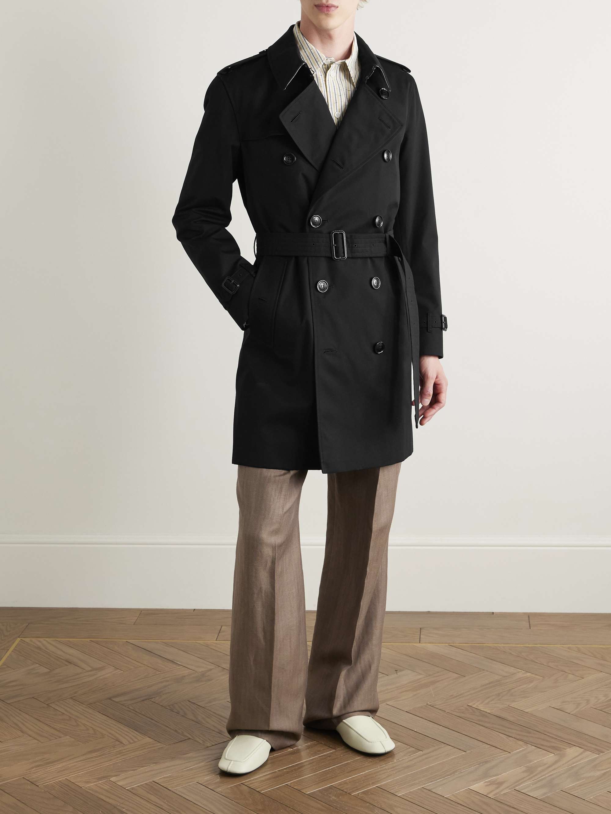 Kensington Double-Breasted Belted Cotton-Gabardine Trench Coat view