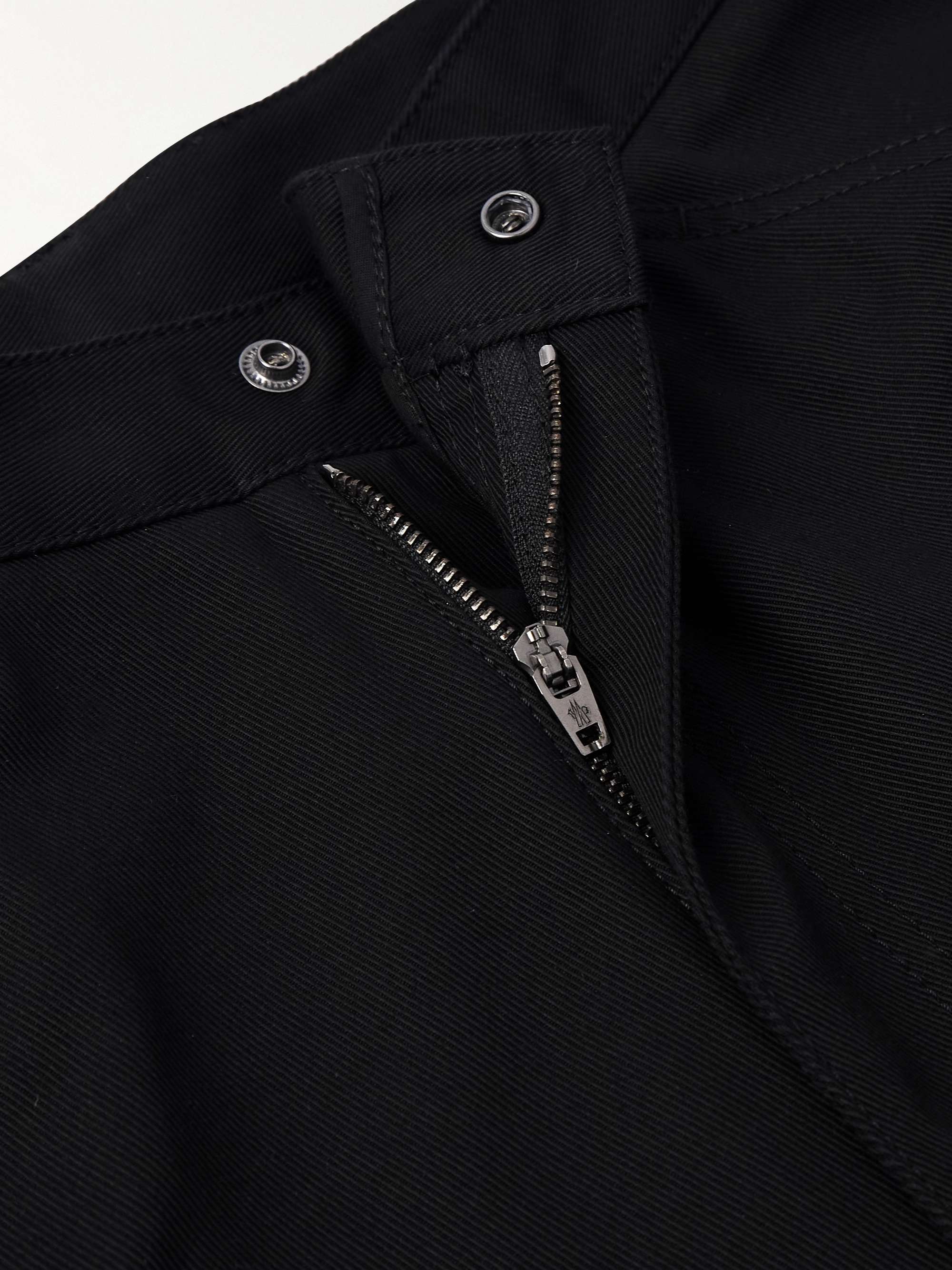 Wide-Leg Logo-Appliquéd Cotton-Twill Shorts view