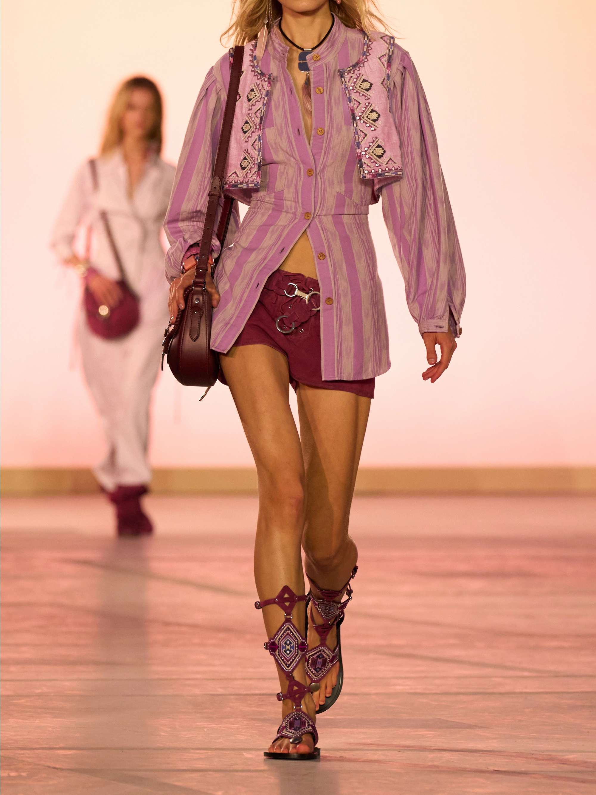 Zaori cropped embellished embroidered silk-gauze vest view