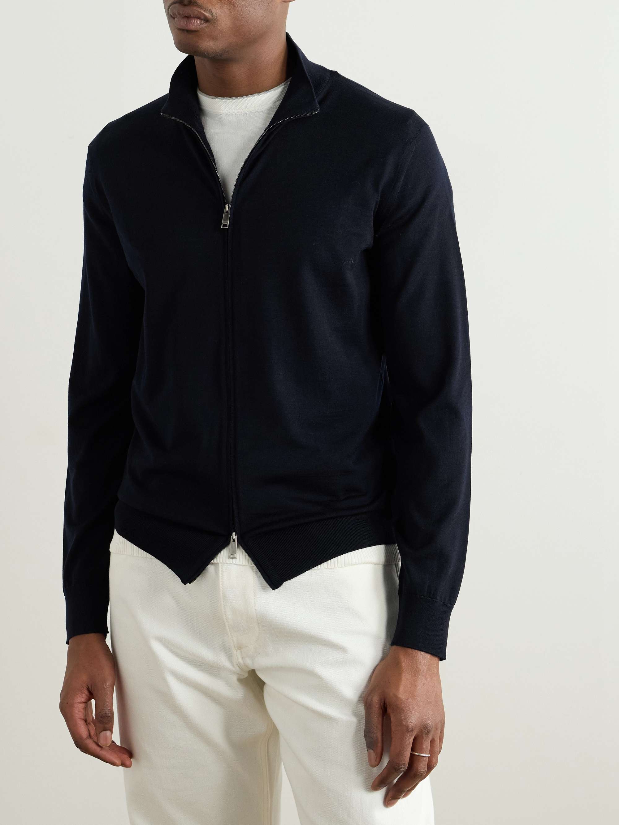 Wool Zip-Up Cardigan view