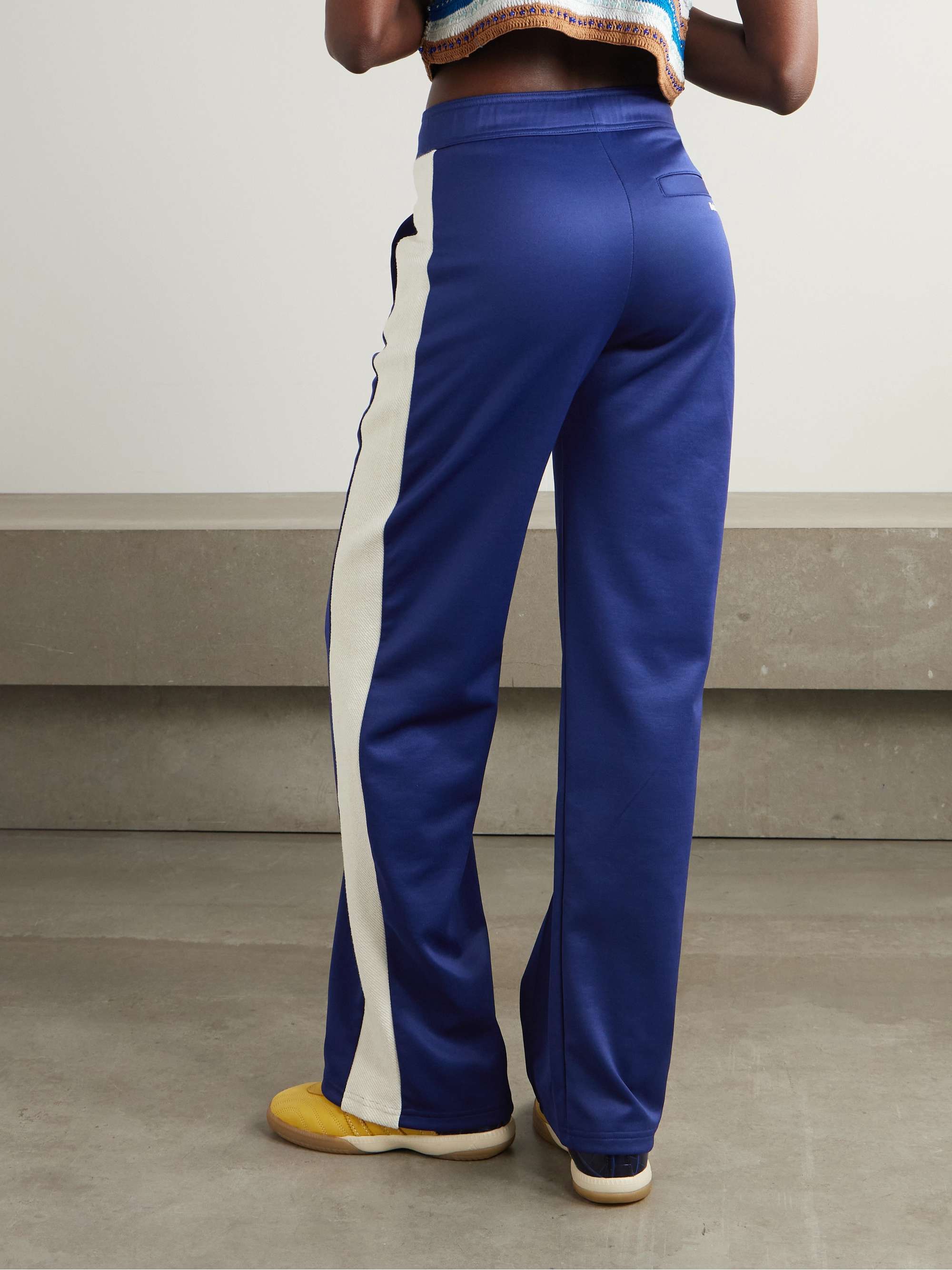 Mantra pointelle-trimmed recycled-jersey straight-leg track pants view