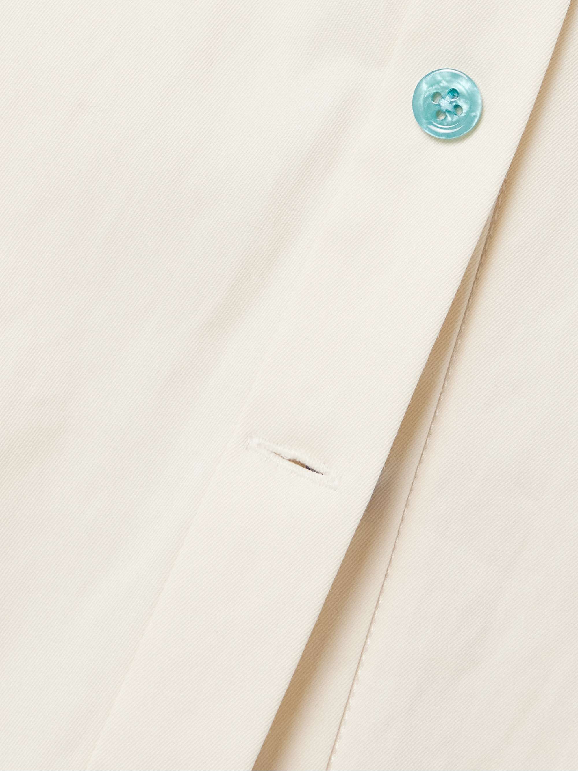 Tie-front button-embellished washed cotton-twill midi shirt dress view