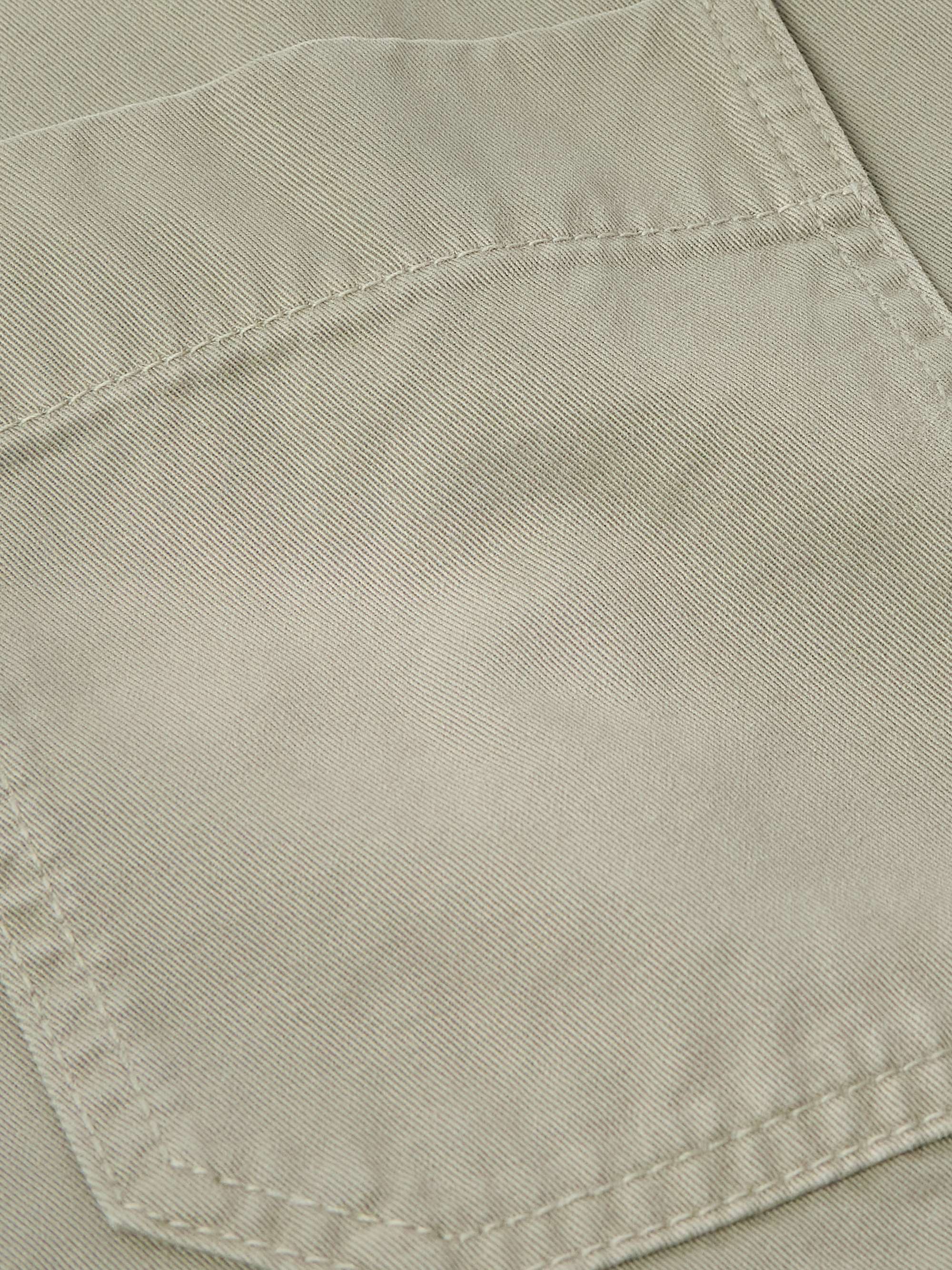 + Paula's Ibiza Convertible-Collar Logo-Appliquéd Frayed Cotton-Twill Shirt view