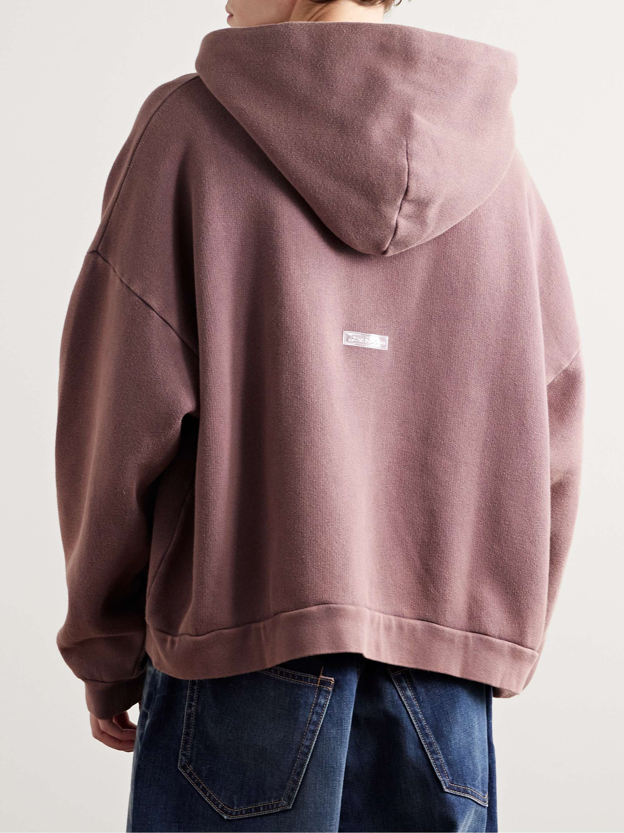 Fester H Logo-Appliquéd Cotton-Jersey Hoodie view