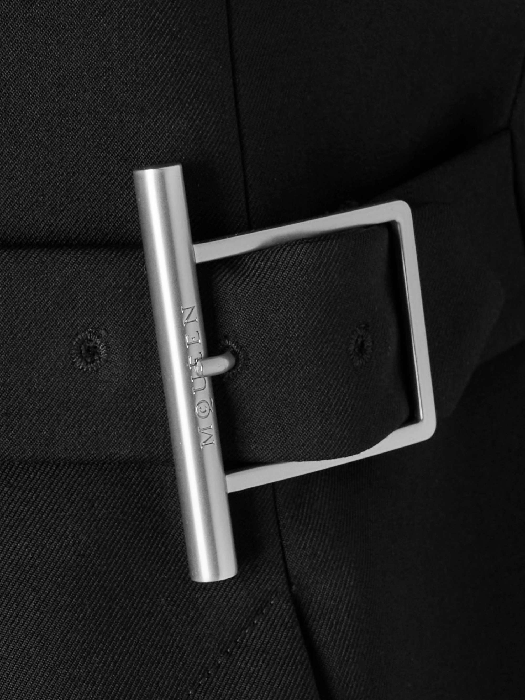 Grosgrain-trimmed embellished wool-gabardine blazer view