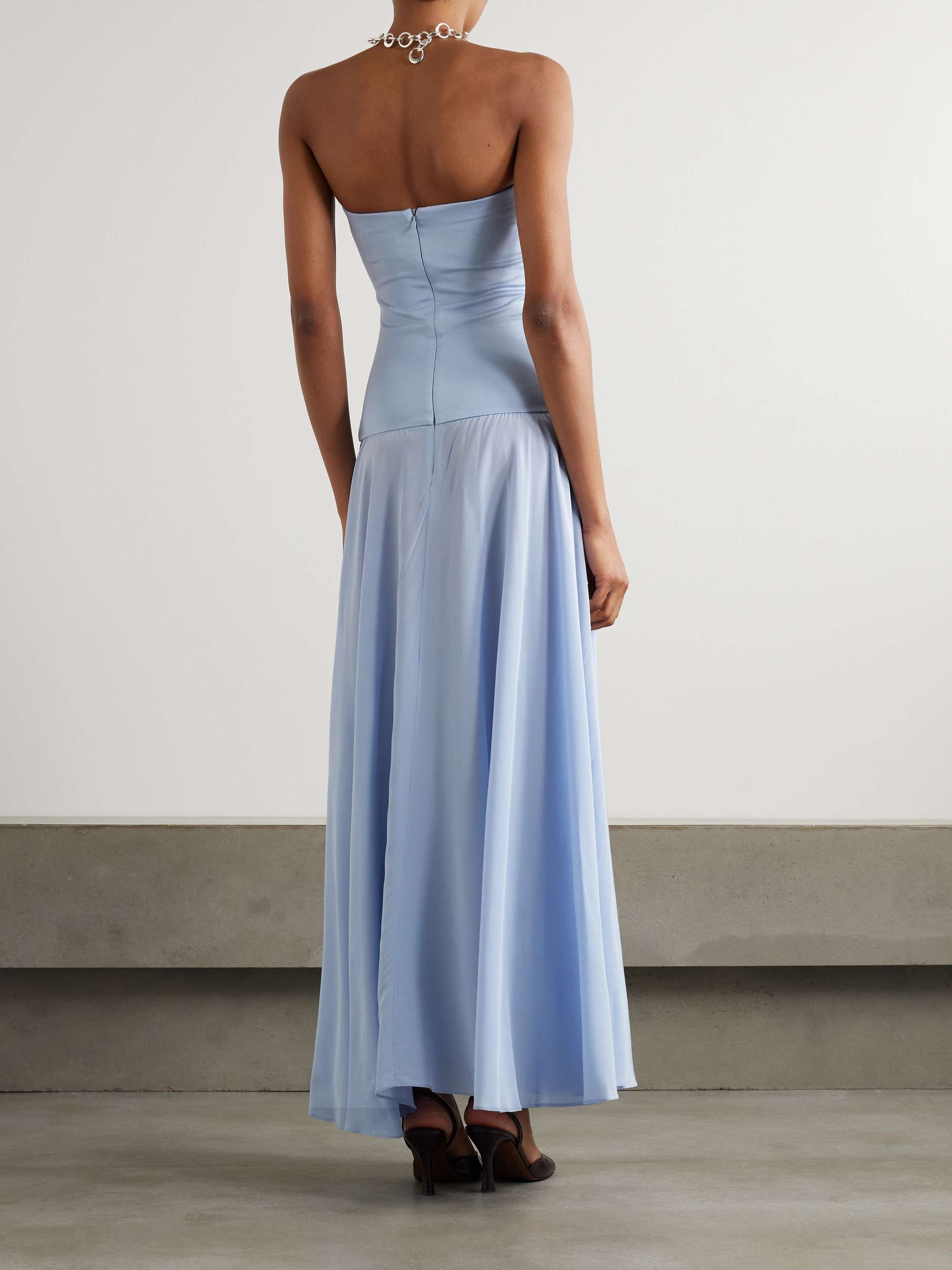 Illi strapless stretch-knit and silk-crepe maxi dress view