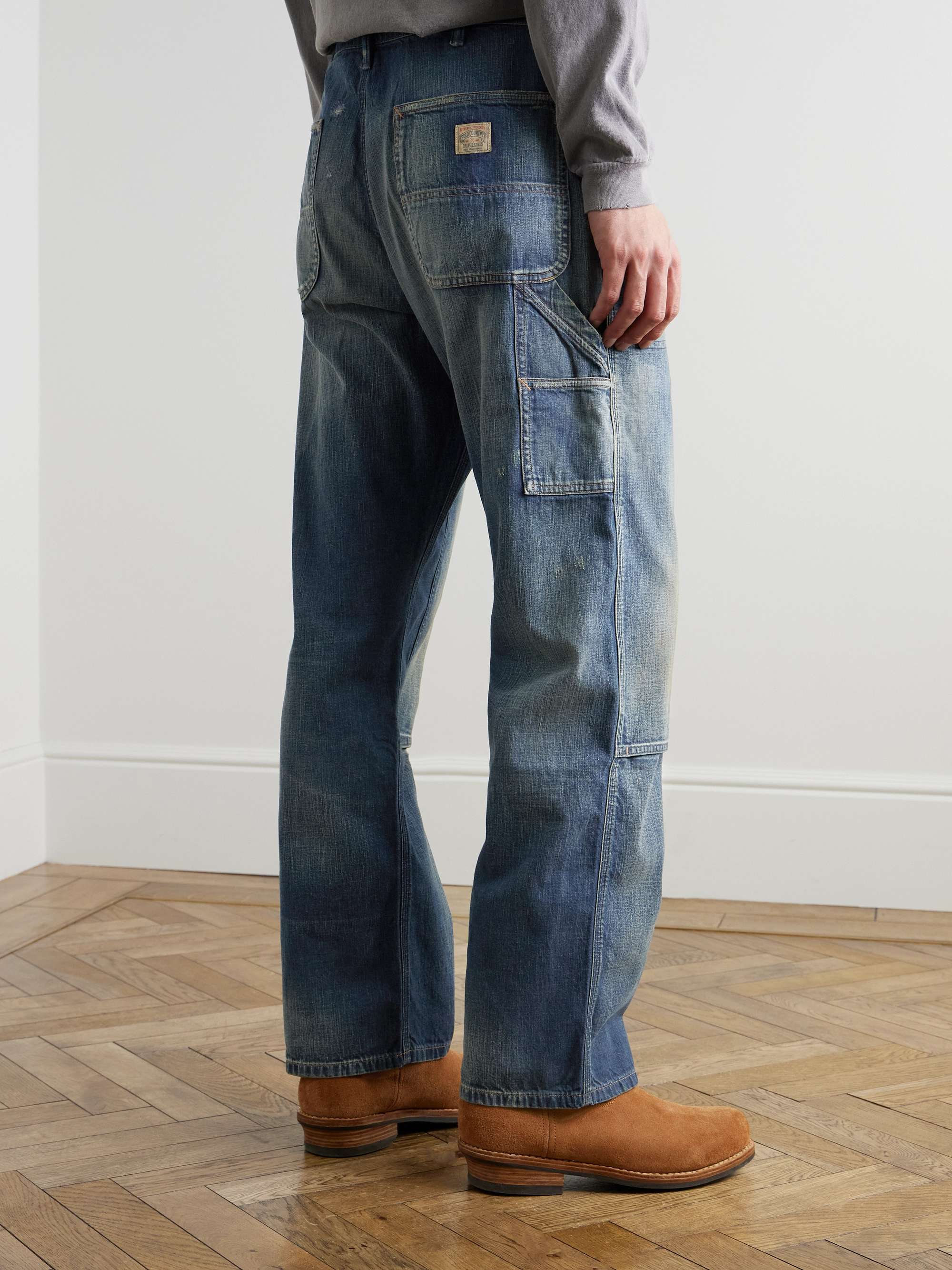 Polo Country Slim-Fit Straight-Leg Distressed Panelled Jeans view