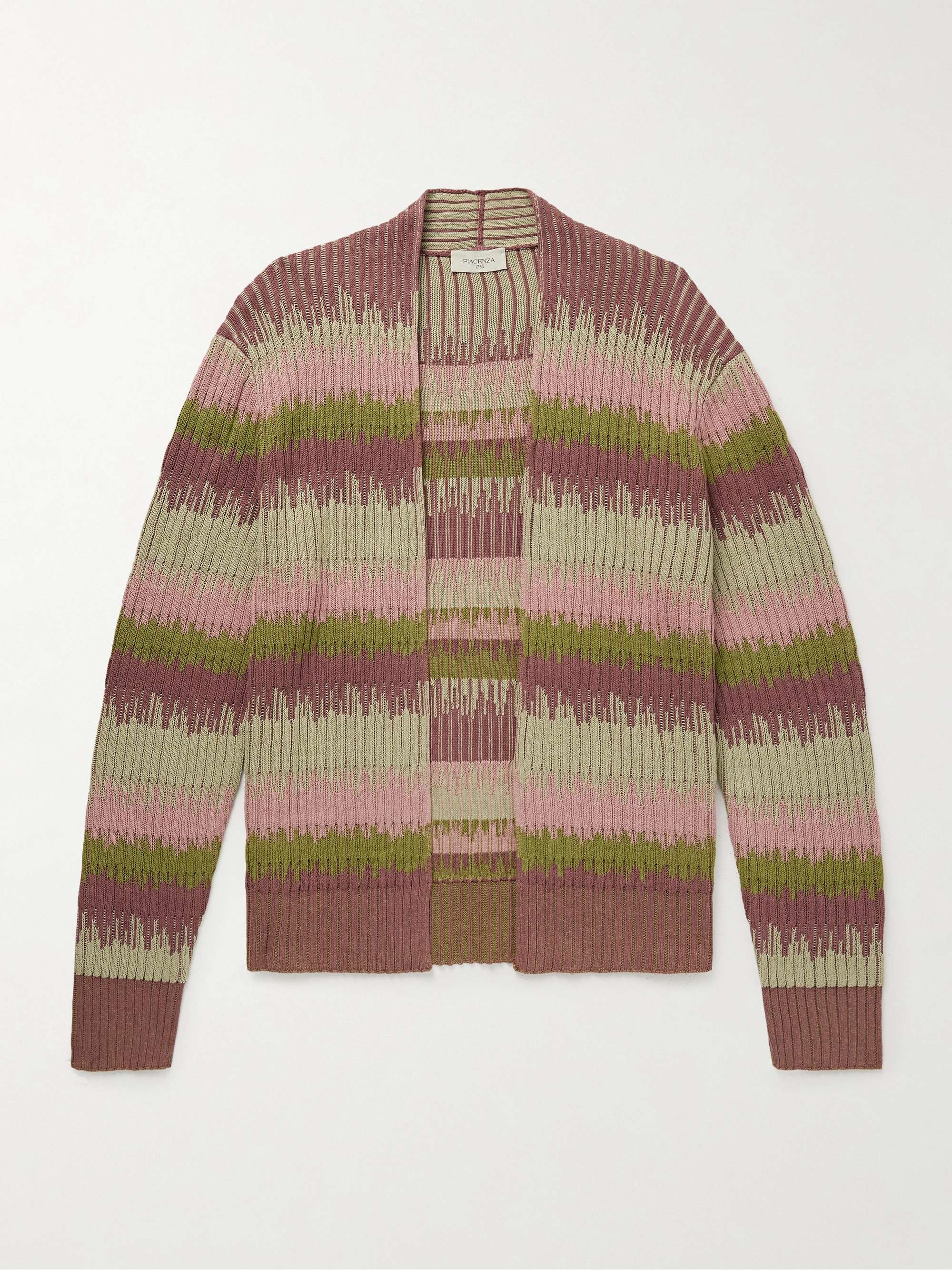 Striped Silk and Linen-Blend Cardigan hero visual