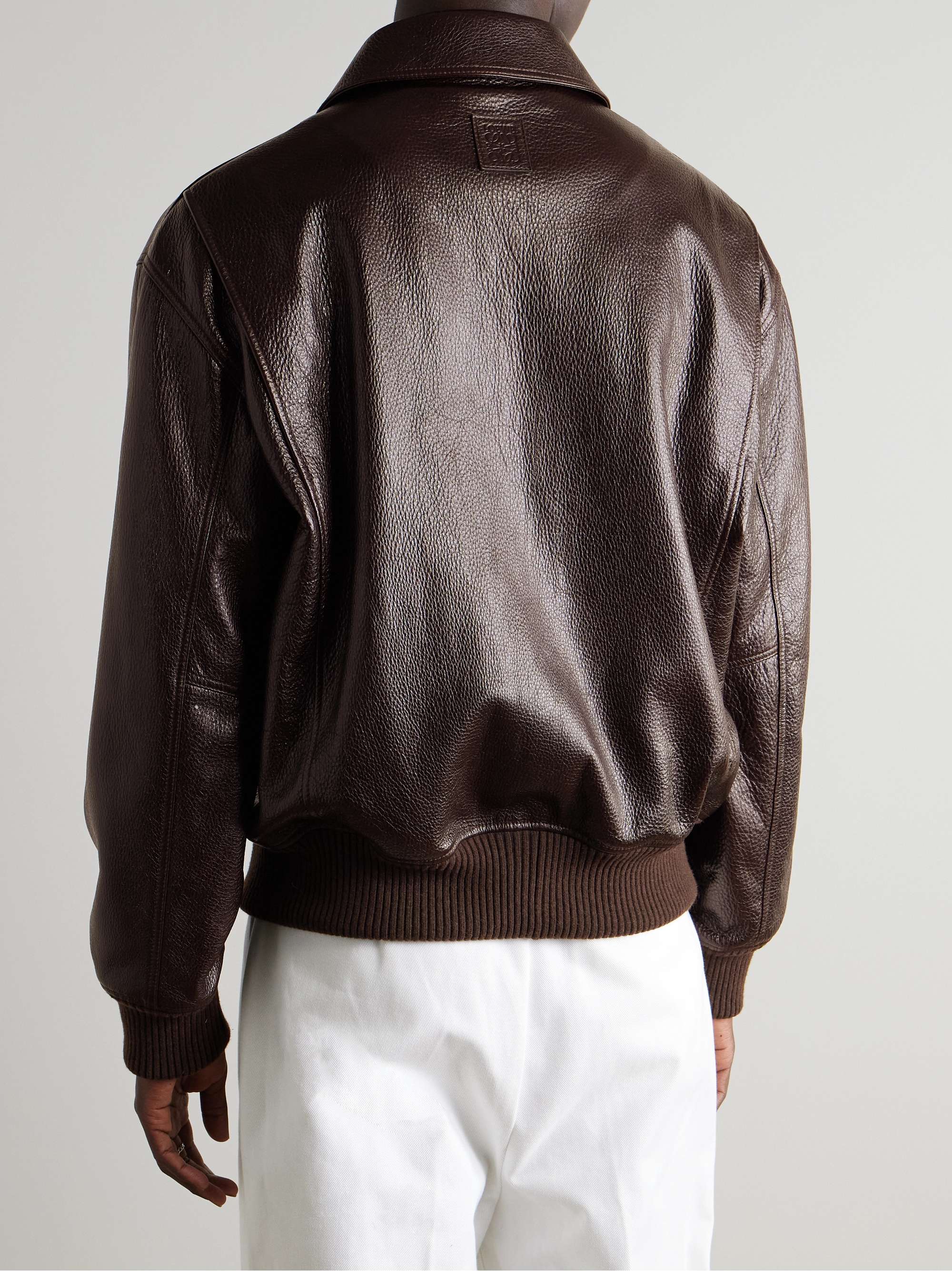 Textured-Leather Jacket view