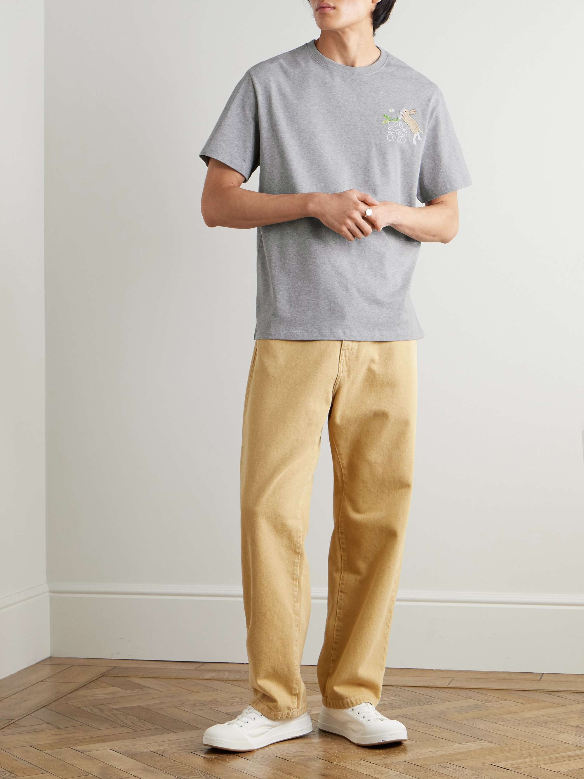 + Suna Fujita Logo-Embroidered Cotton-Jersey T-Shirt view
