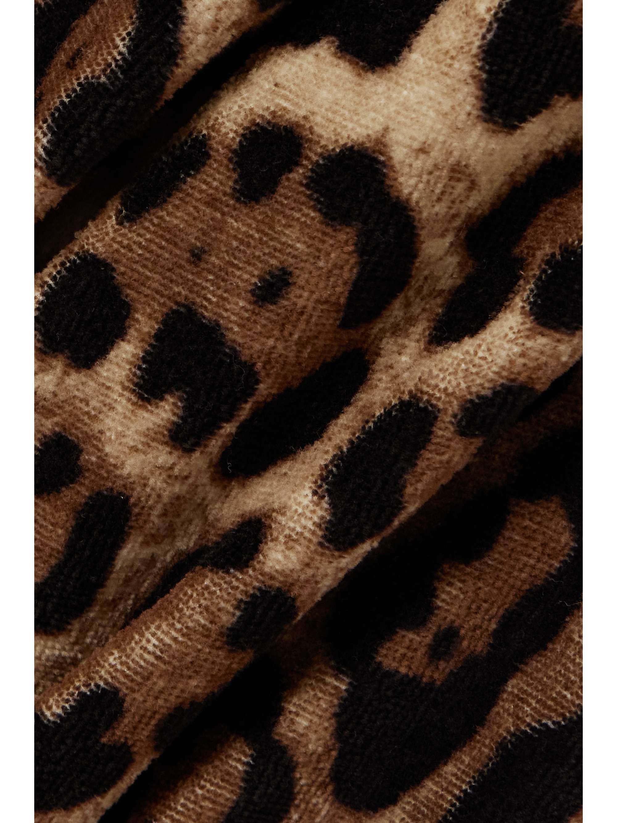 Leopard-print cotton-terry robe view