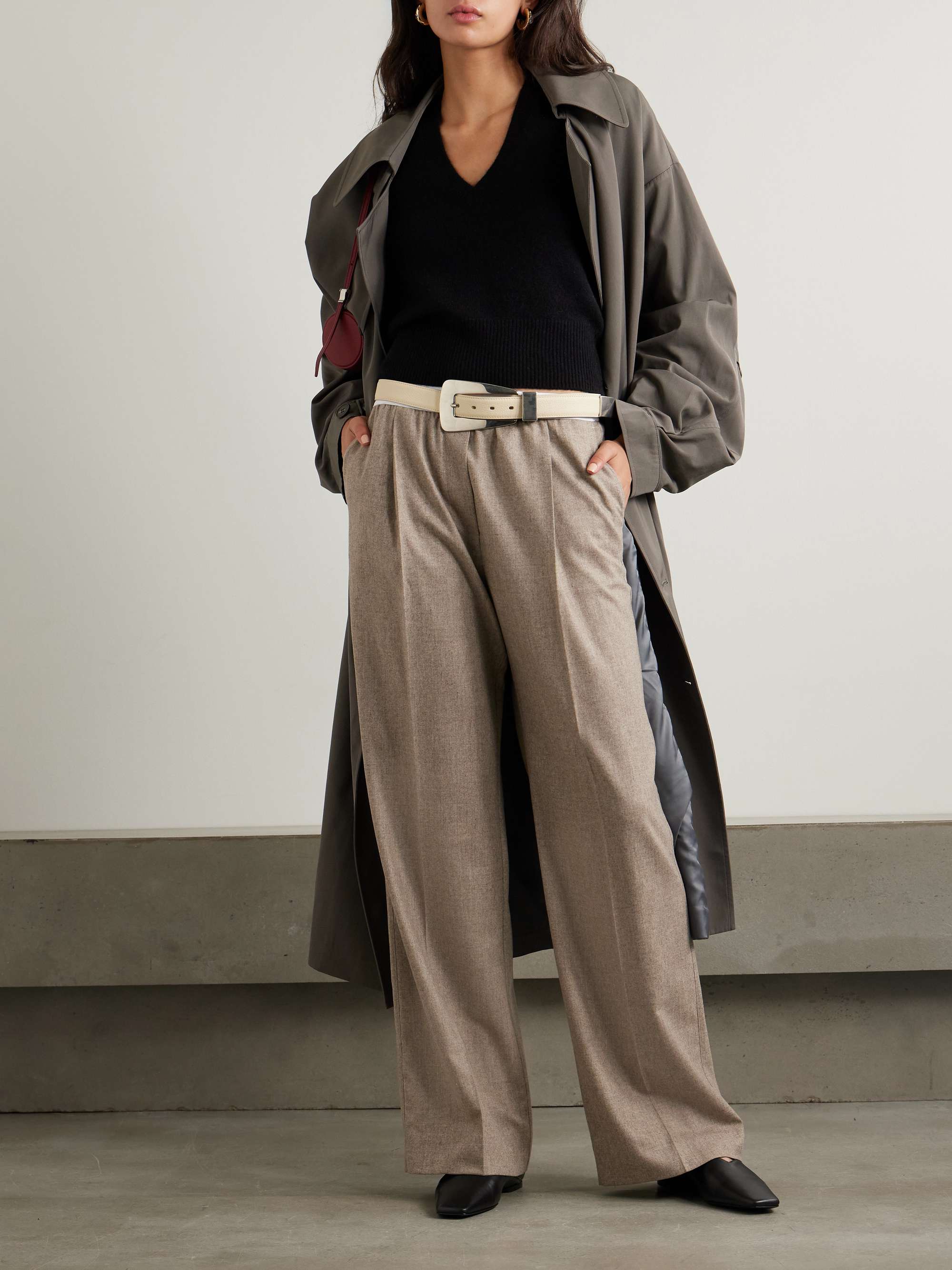 Gathered recycled-cashmere sweater view